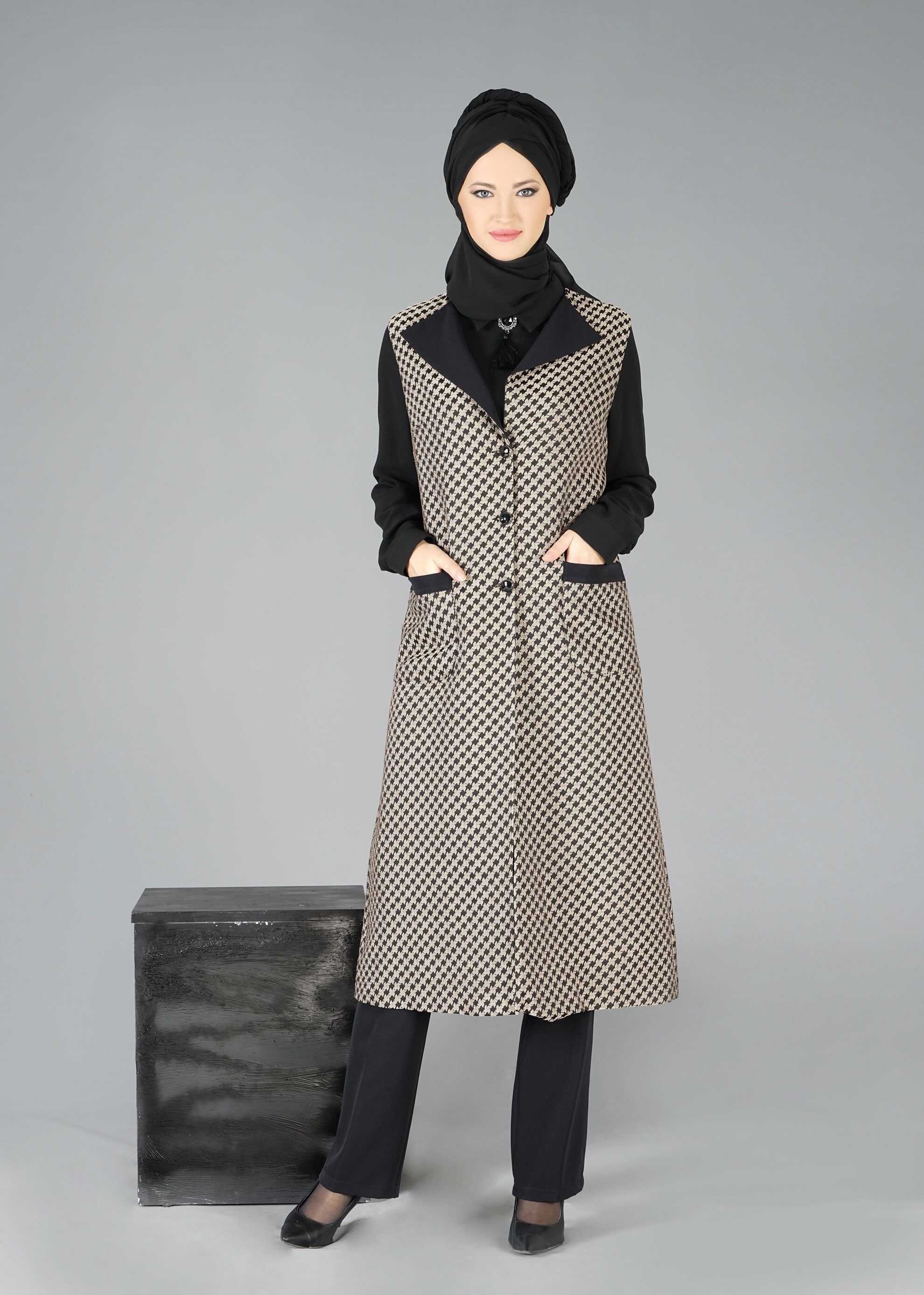 Tesettür giyim SİYAH 3326P TAKIM