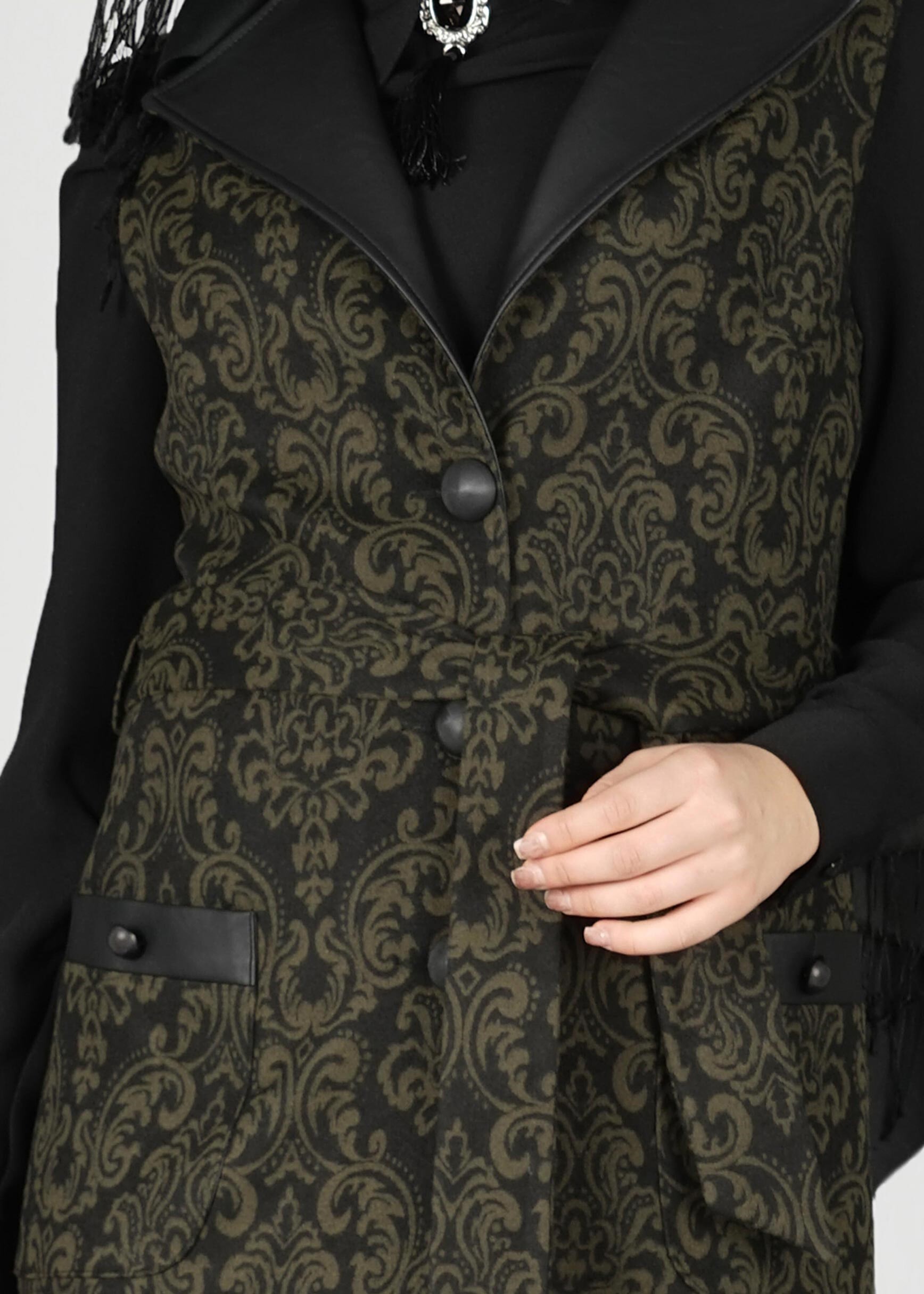 Tesettür giyim HAKİ 3327P TAKIM