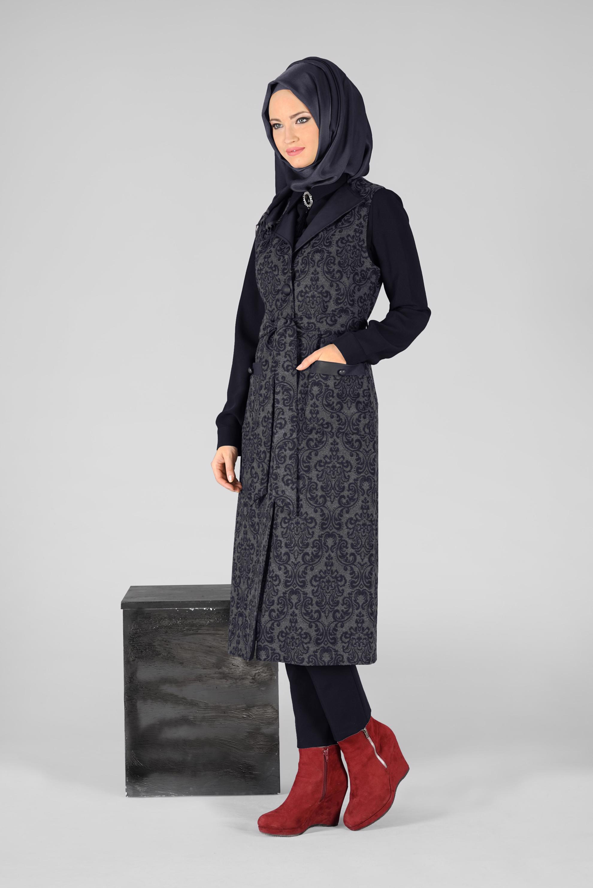 Tesettür giyim LACİVERT 3327P TAKIM