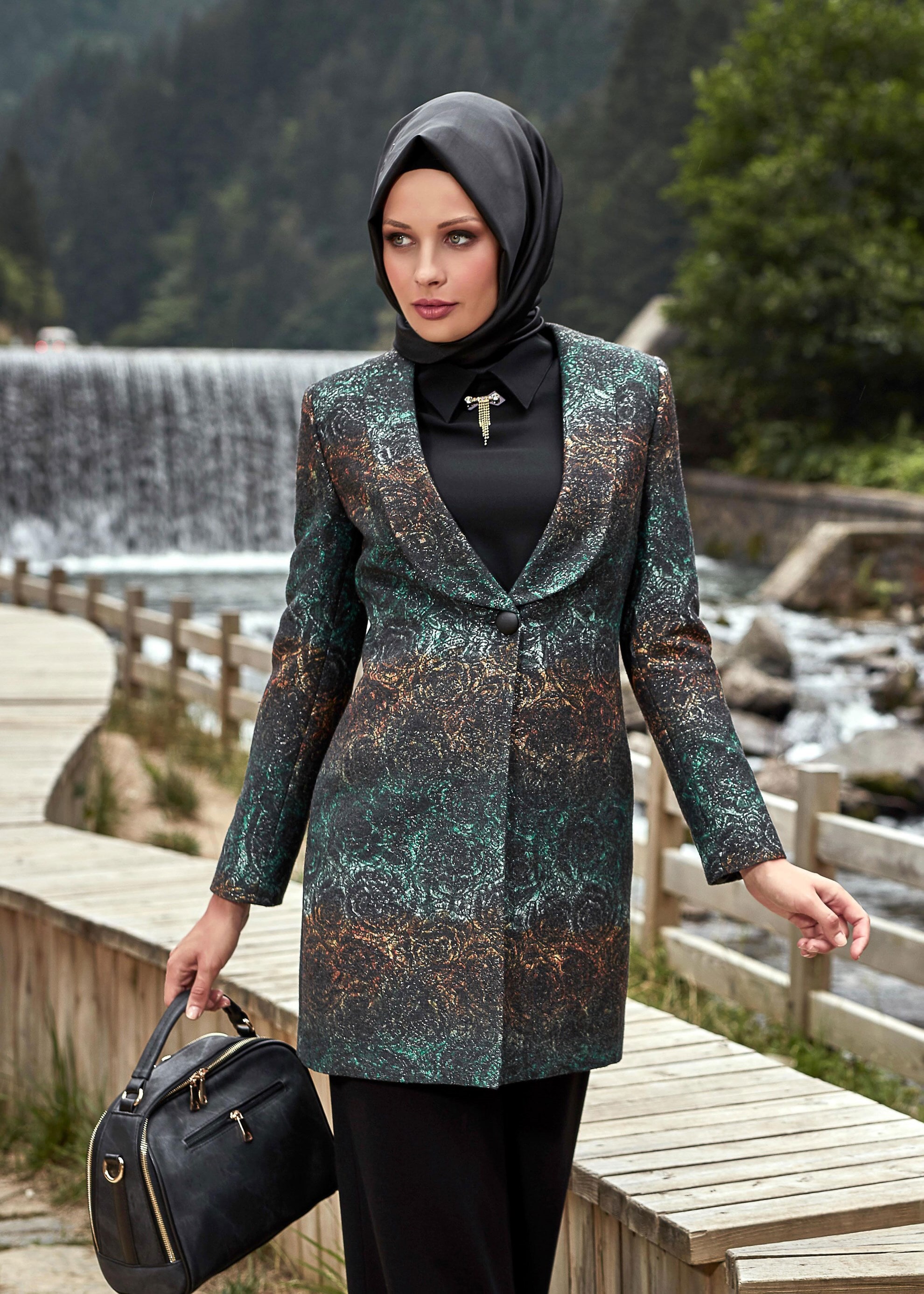 Tesettür giyim YEŞİL 3344 TAKIM