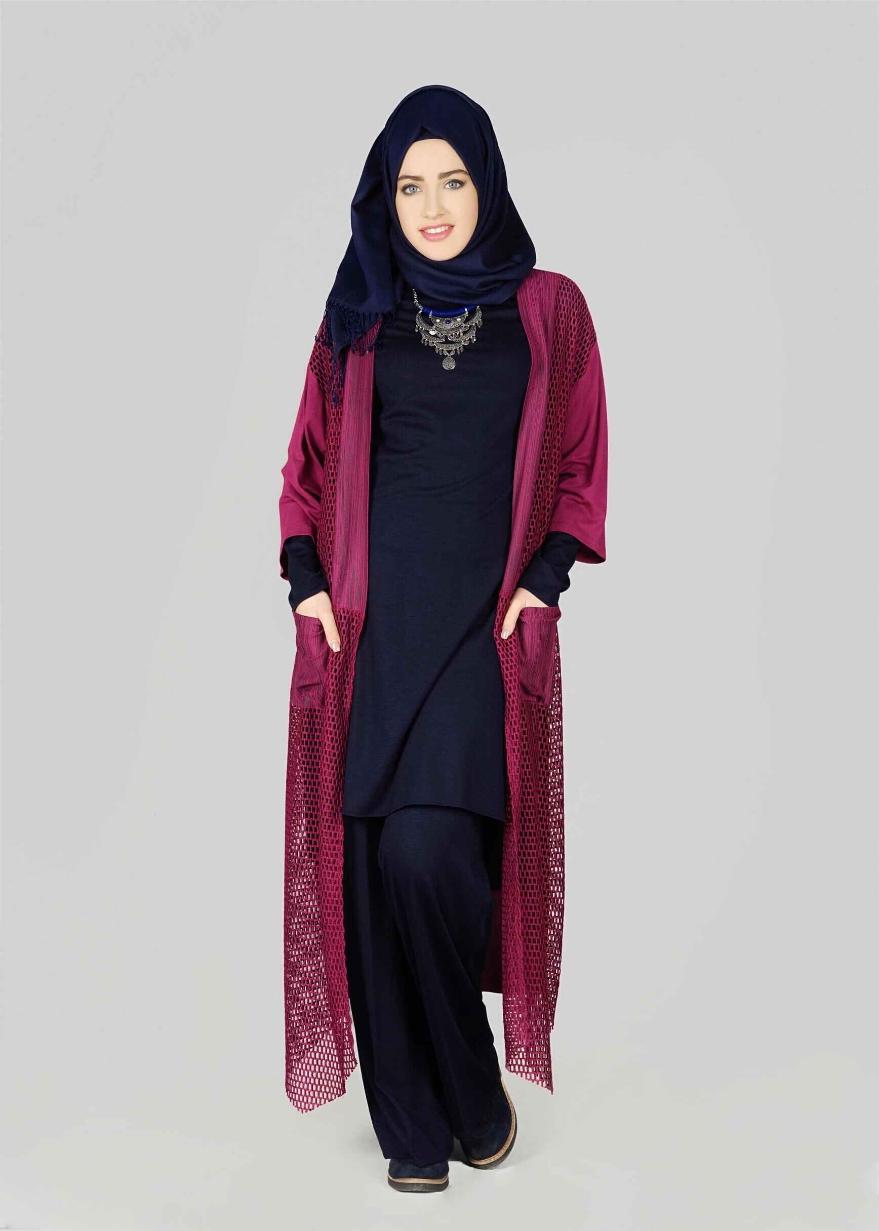 Tesettür giyim LACİVERT 4789 TUNİK