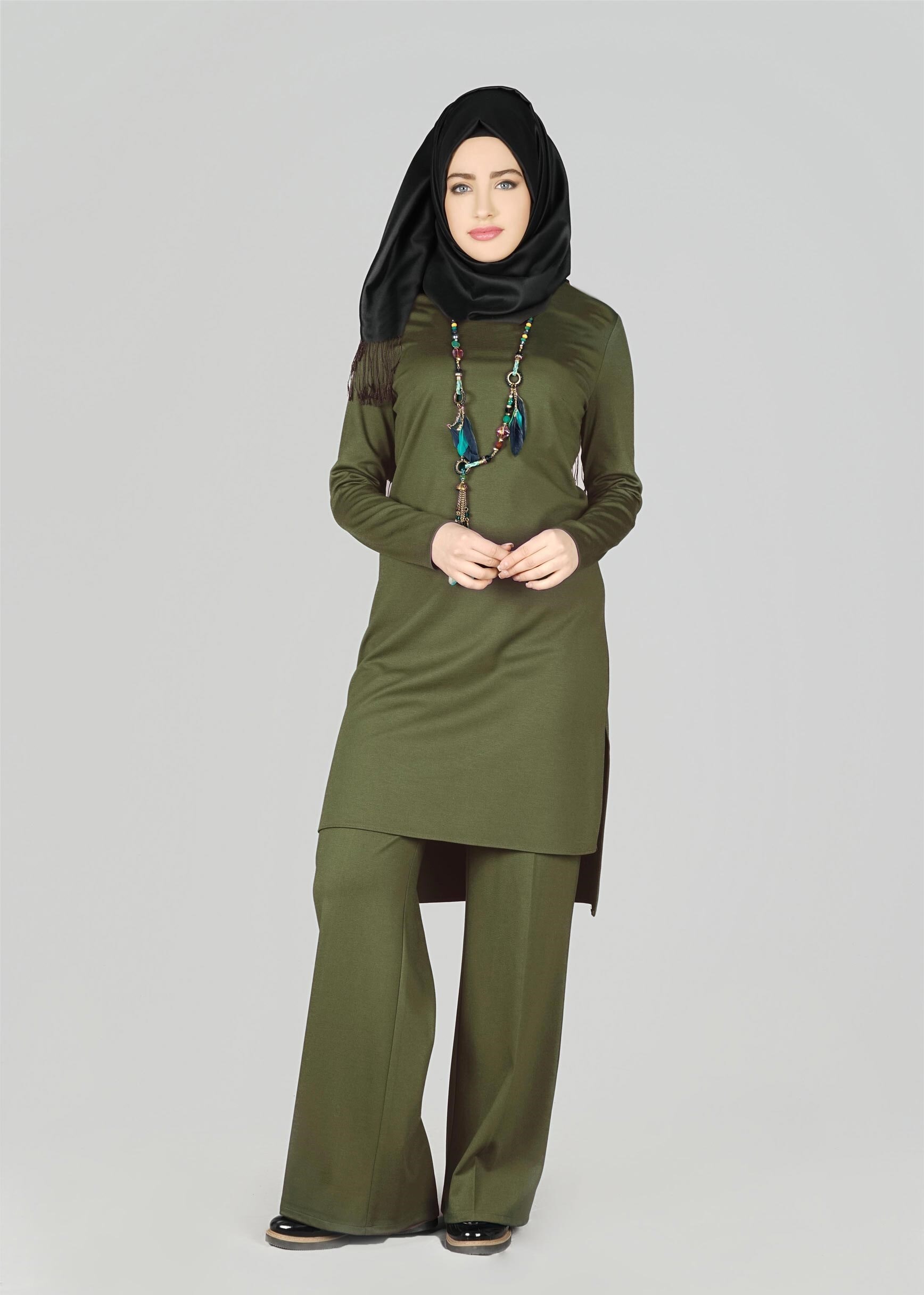 Tesettür giyim HAKİ 4789 TUNİK