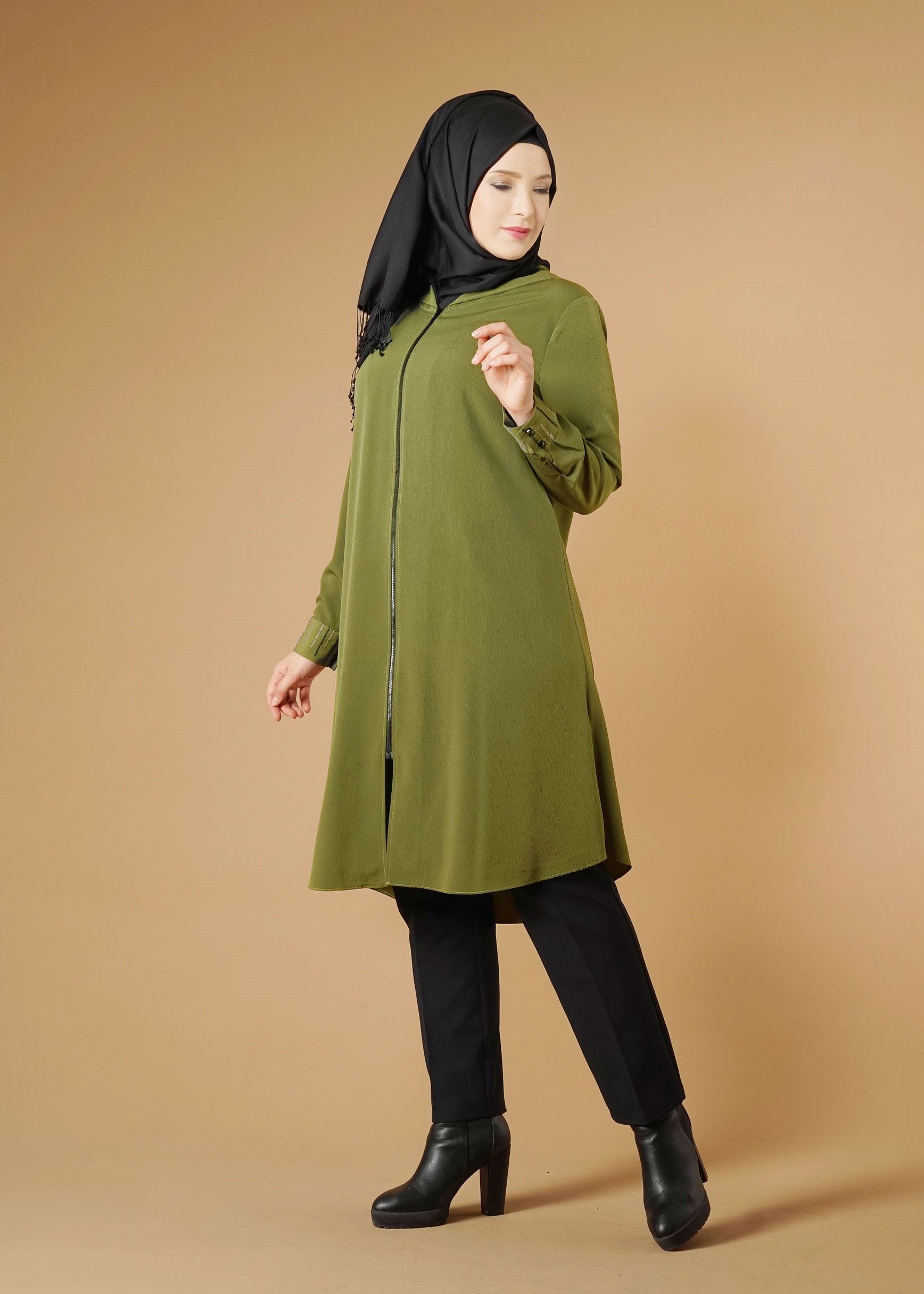 Tesettür giyim HAKİ 2622 TUNİK