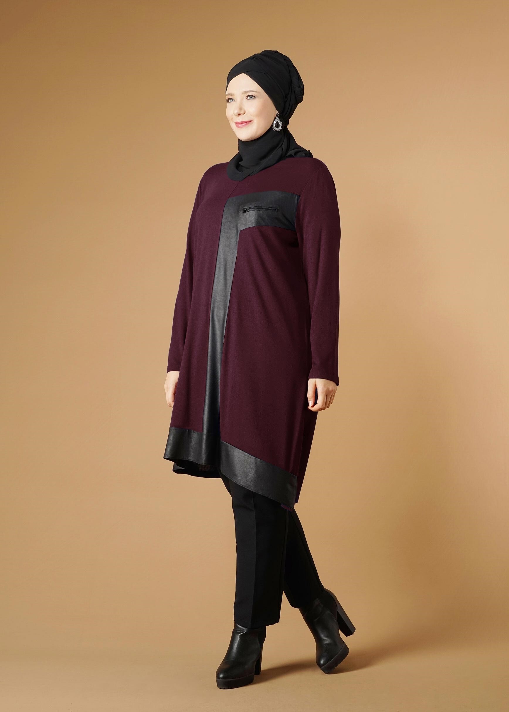 Tesettür giyim BORDO 2626 TUNİK