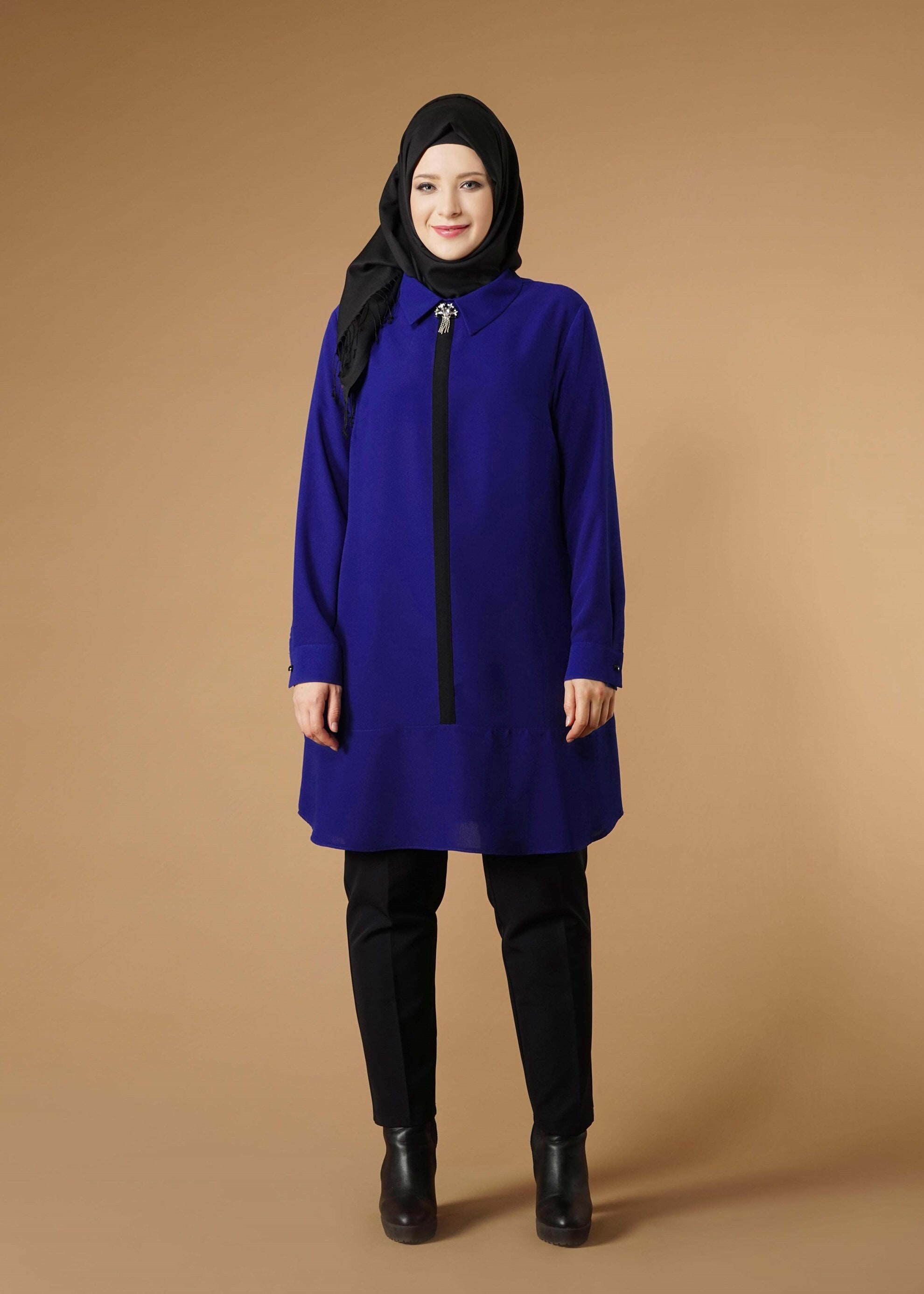Tesettür giyim LACİVERT 2635 TUNİK