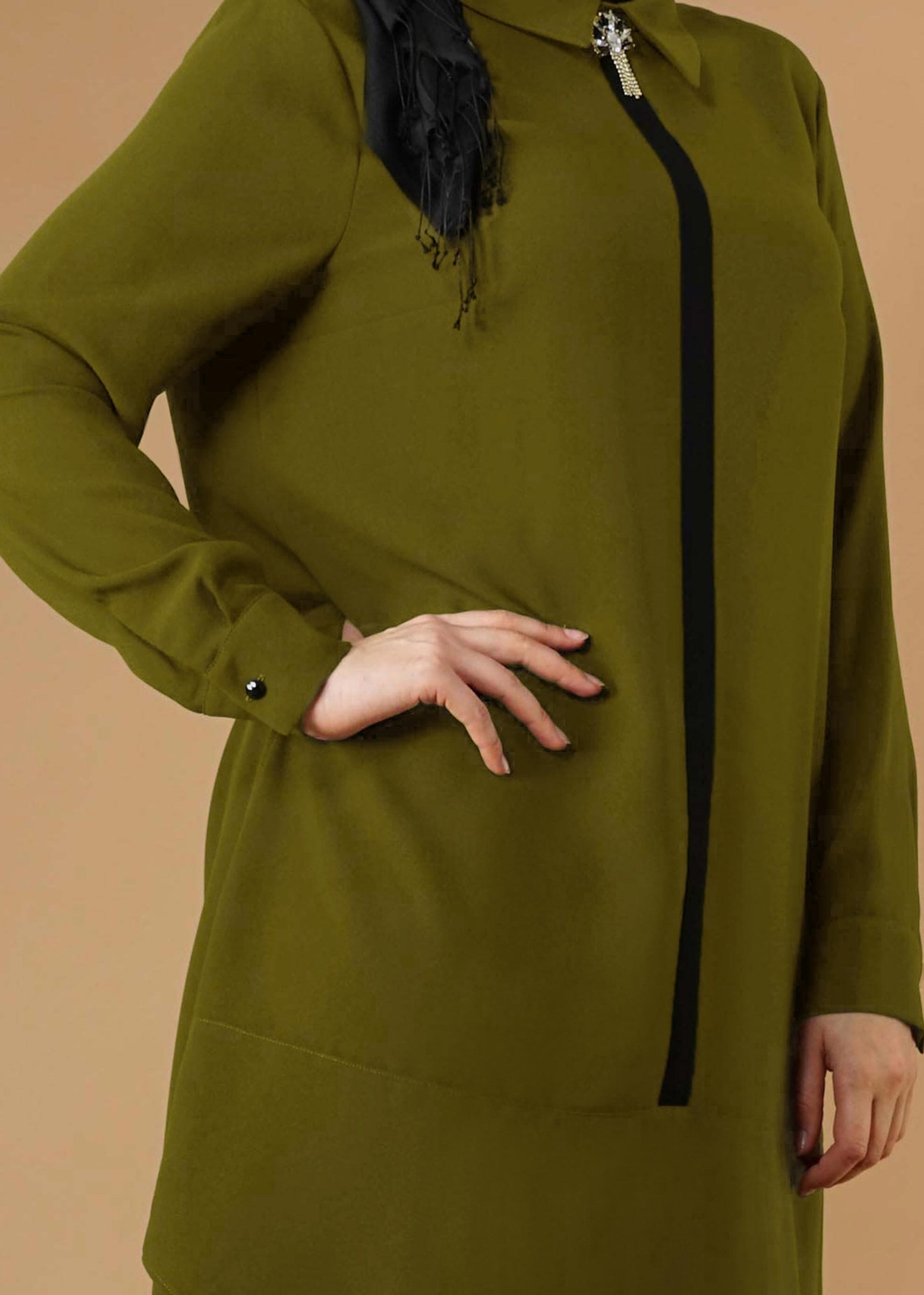 Tesettür giyim YEŞİL 2635 TUNİK