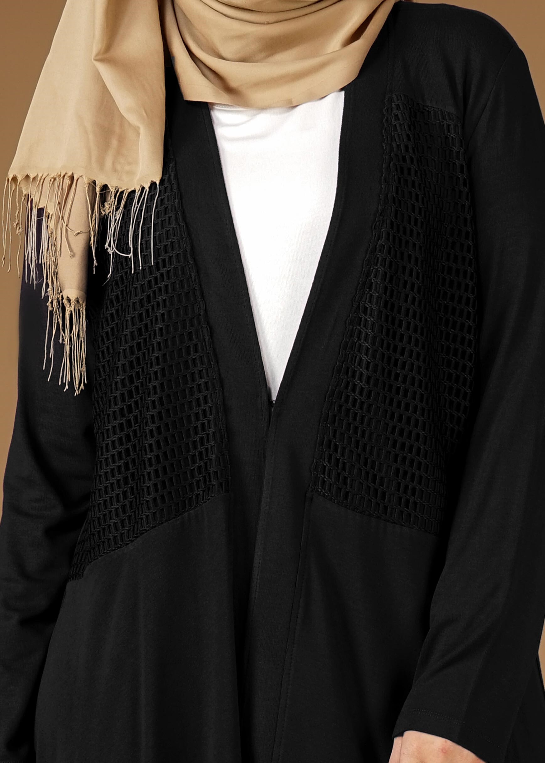 Tesettür giyim SİYAH ASİMETRİK SALAŞ CEKET 2636