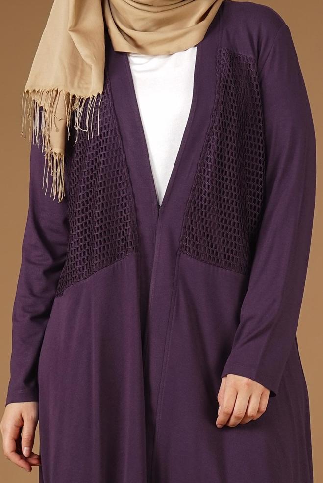 Vêtements hijab POURPRE TUNIQUE À FLUIDE À COUPE ASYMMÉTRIQUE 2636  - ALVİNA