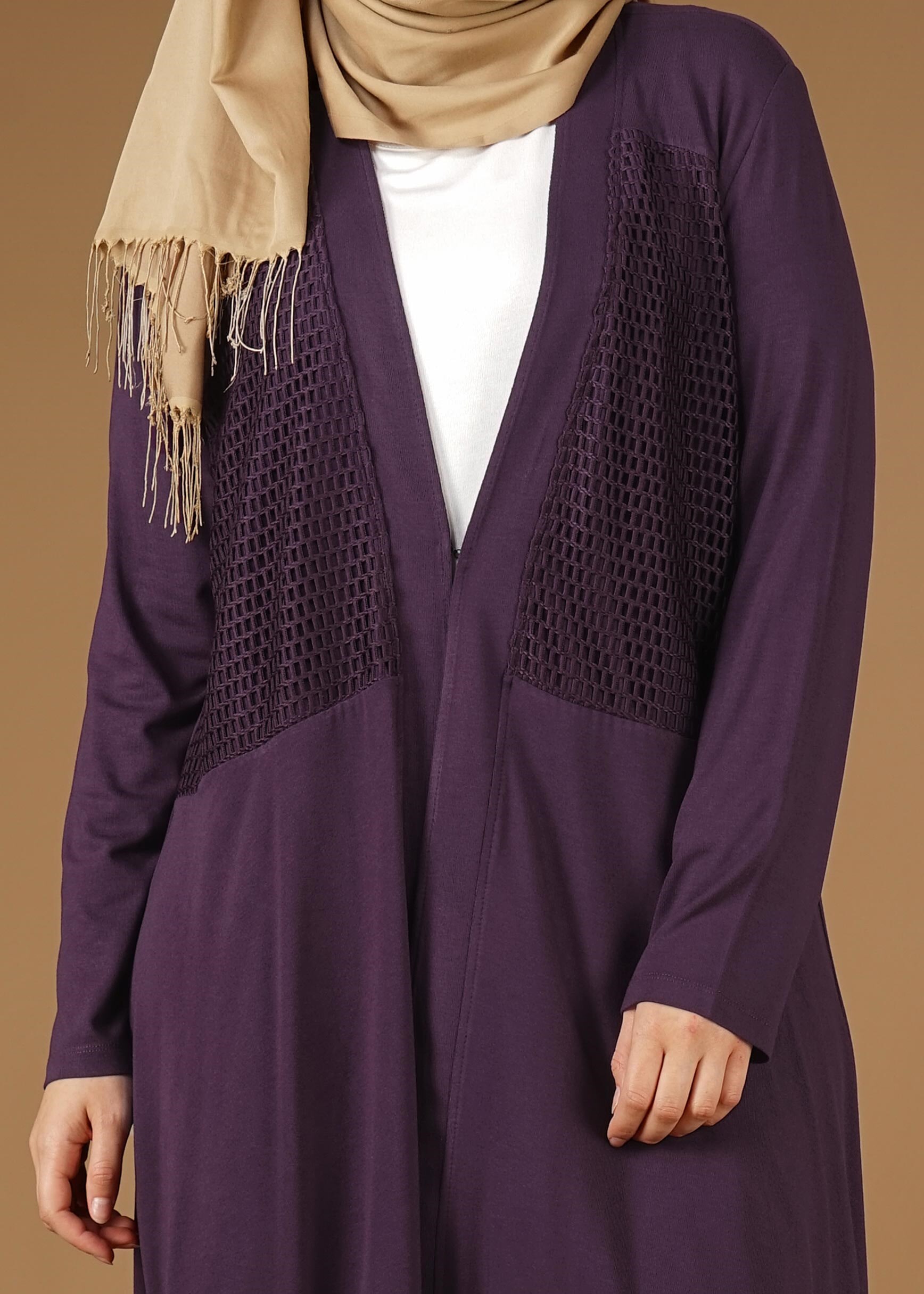 Tesettür giyim MOR ASİMETRİK SALAŞ CEKET 2636