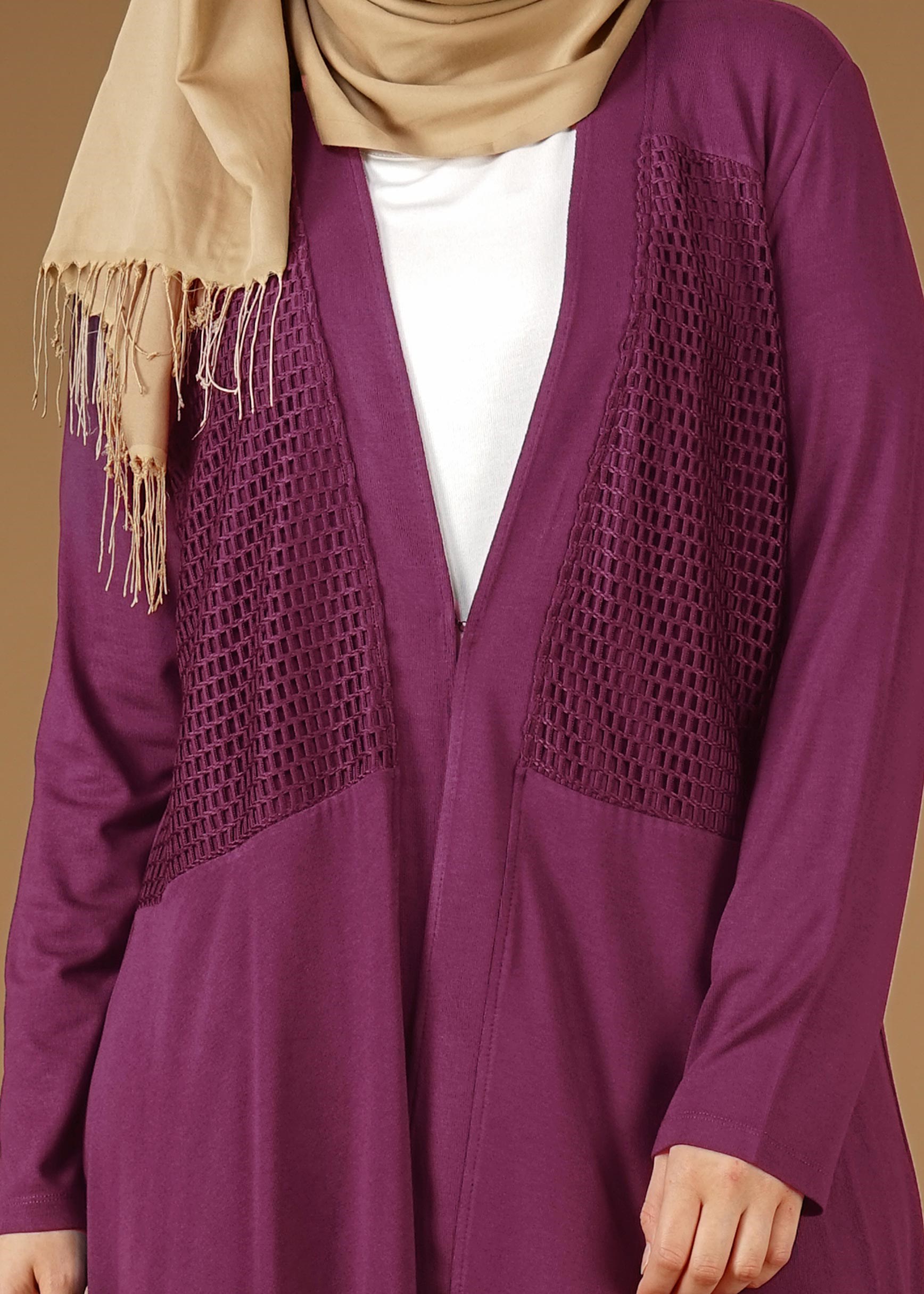 Tesettür giyim MOR ASİMETRİK SALAŞ CEKET 2636