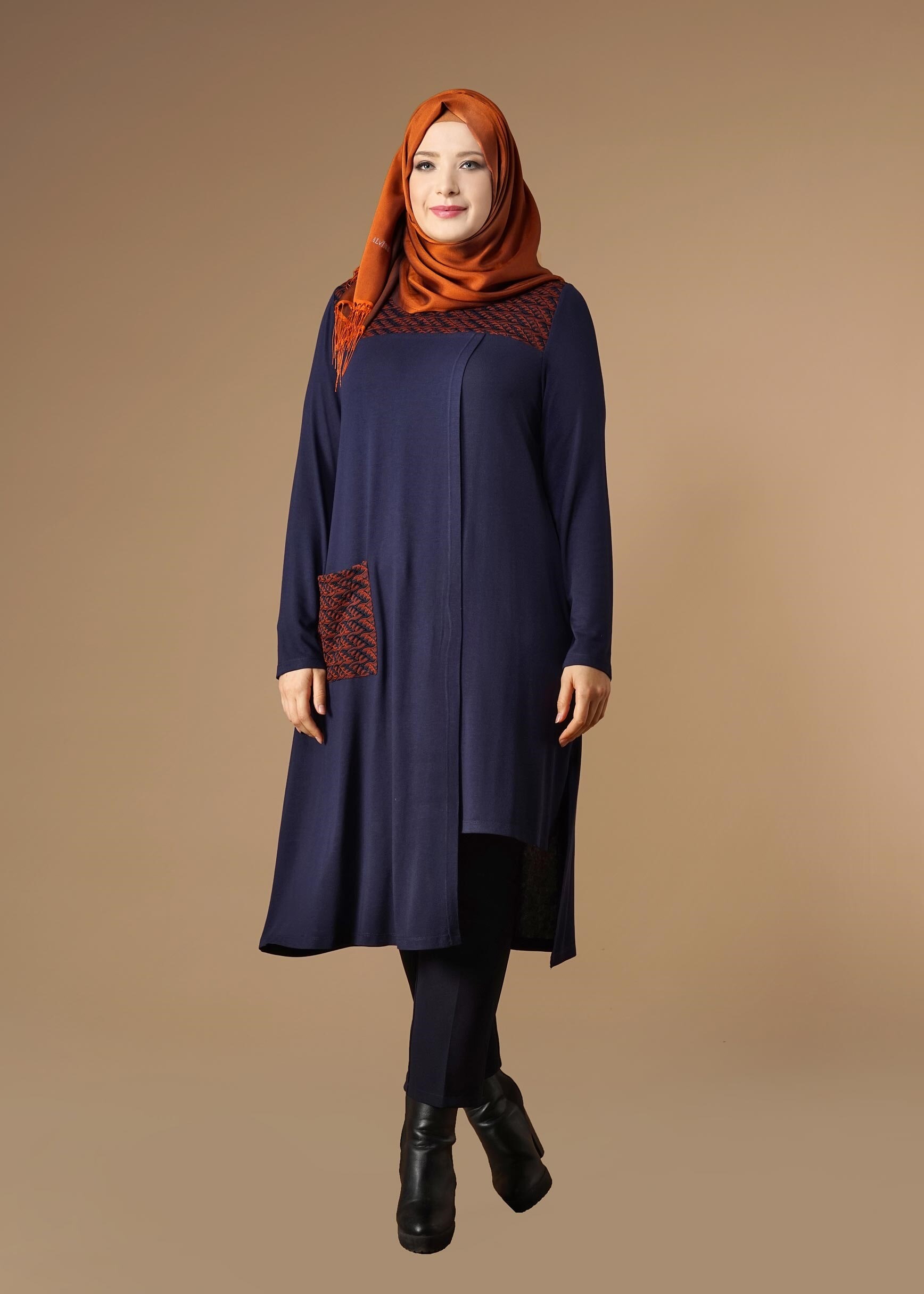 Tesettür giyim LACİVERT 2637 TUNİK