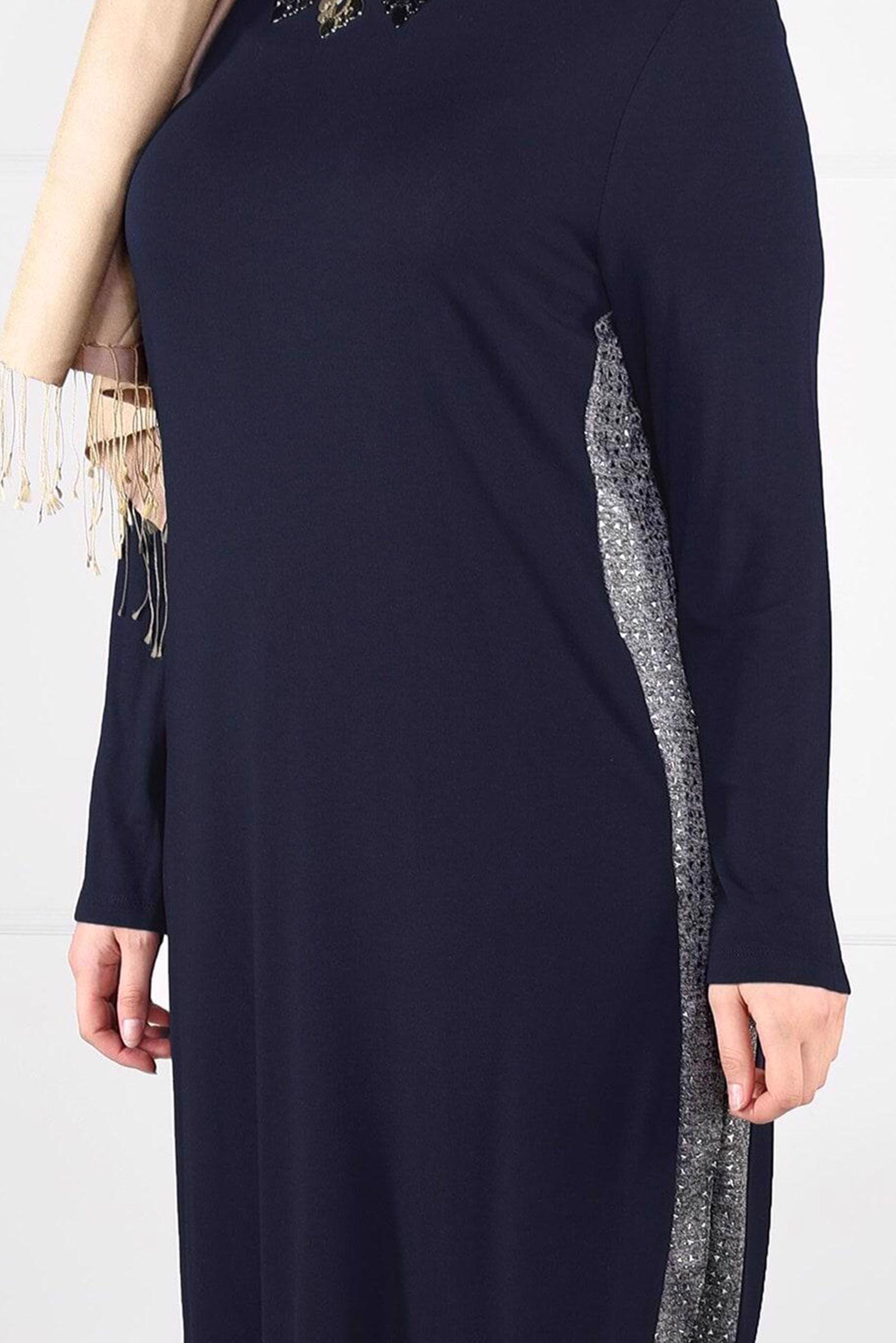 Hijab clothing NAVY BLUE PATTERNED STRIPED TUNIC 2638