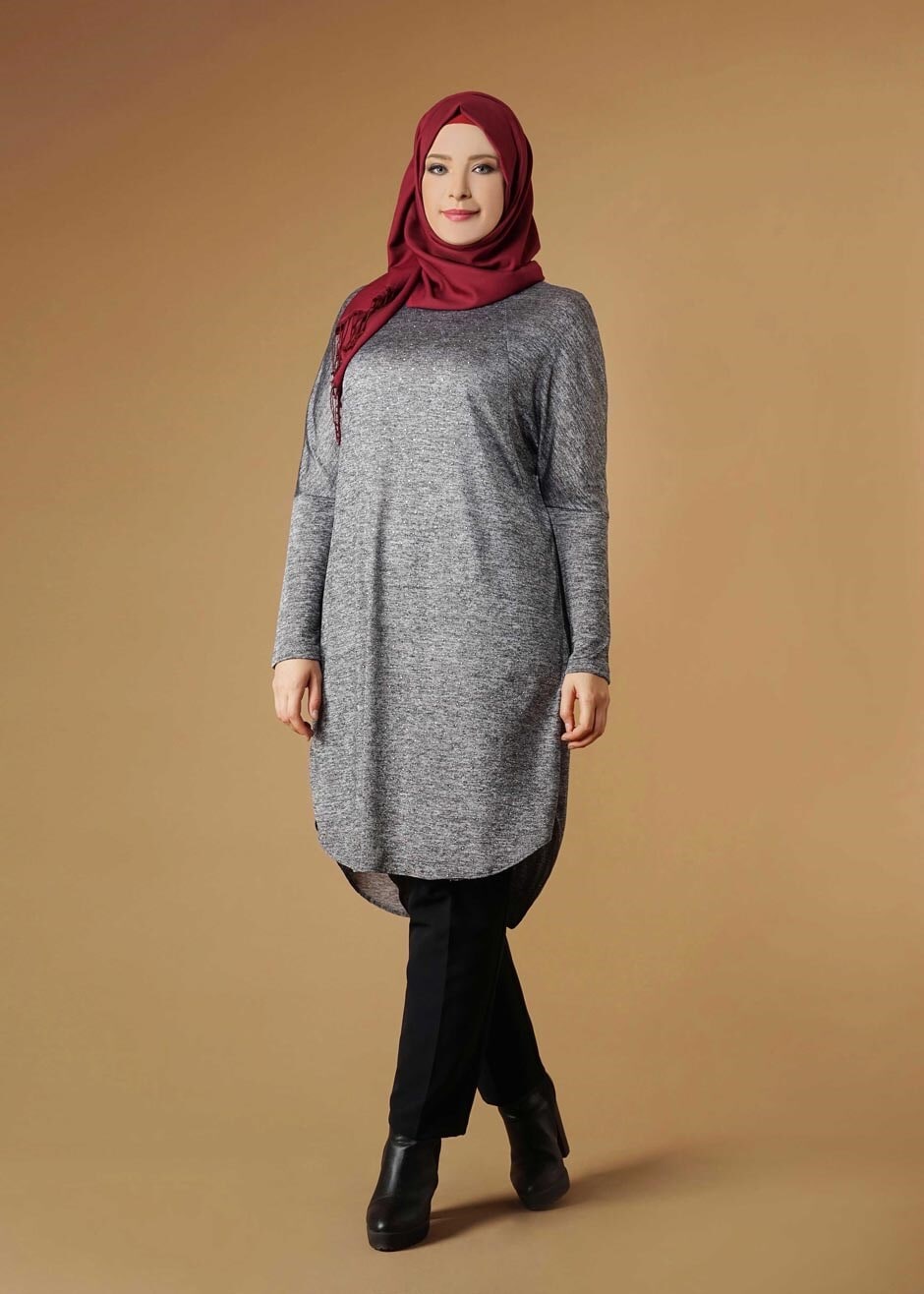 Tesettür giyim GRİ 2639 TUNİK