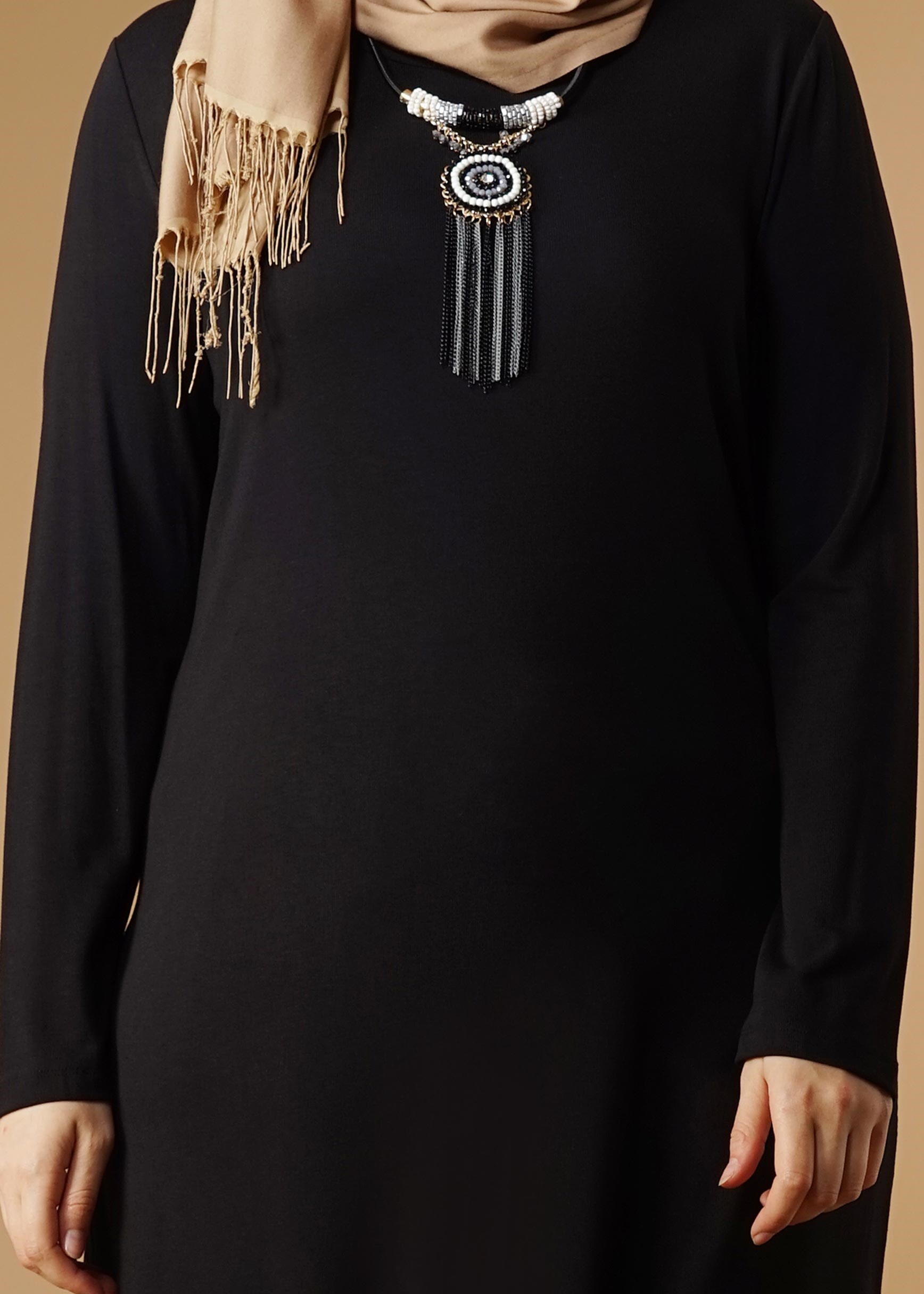 Tesettür giyim SİYAH DÜZ TUNİK 2644