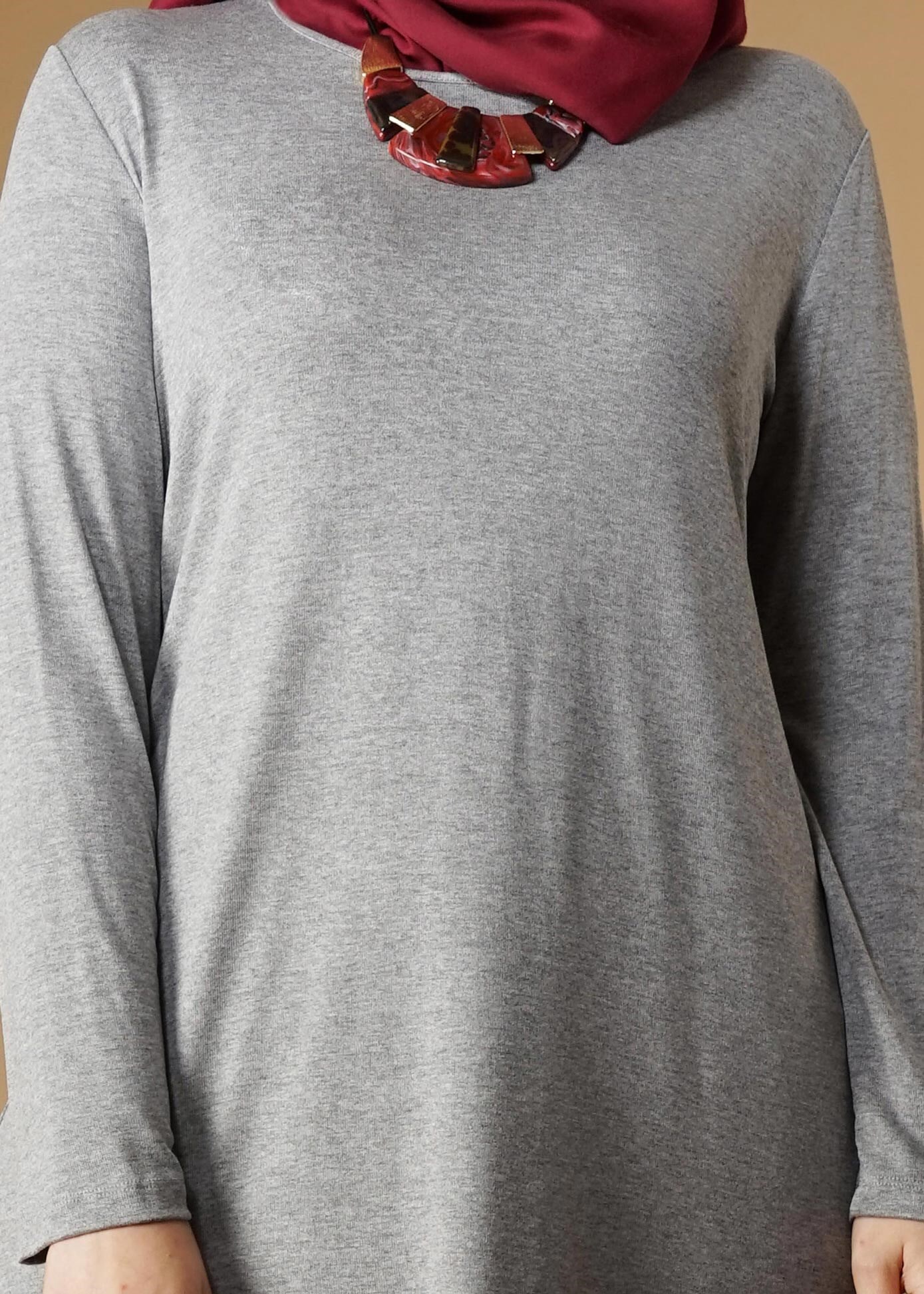 Tesettür giyim GRİ DÜZ TUNİK 2644