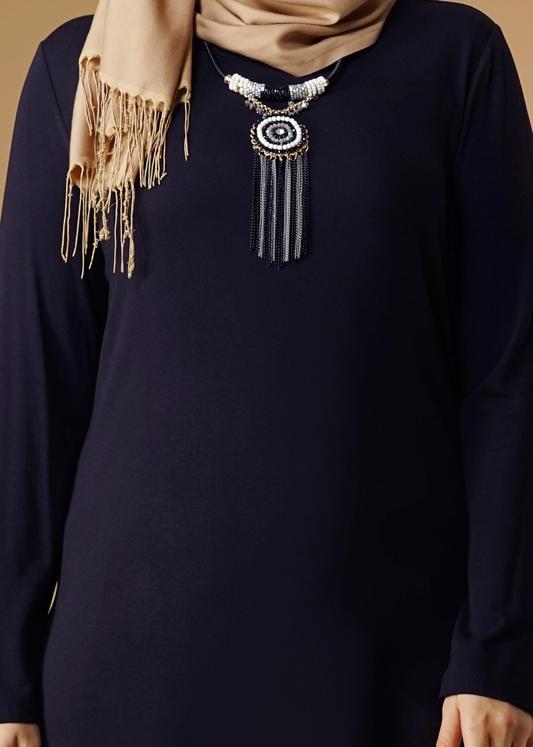 Tesettür giyim LACİVERT DÜZ TUNİK 2644