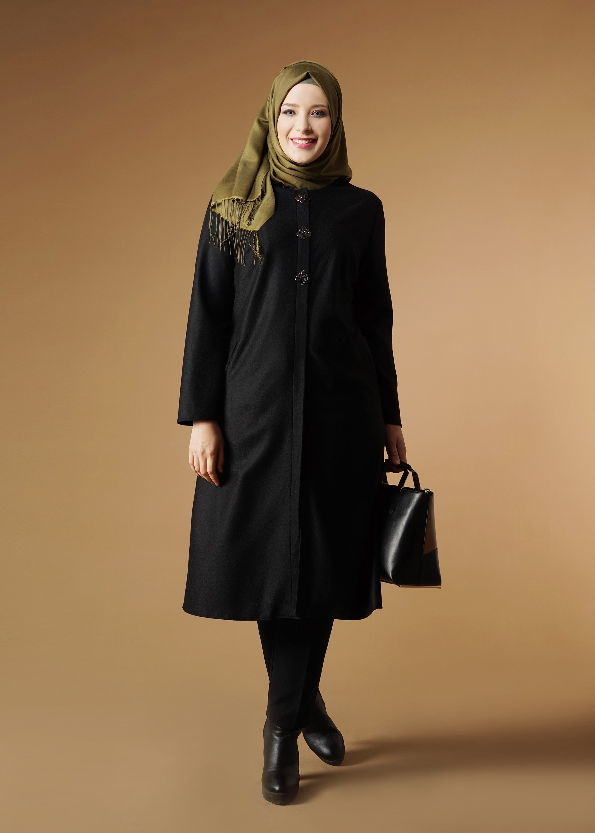 Tesettür giyim SİYAH CEP FERMUARLI TUNİK 2650