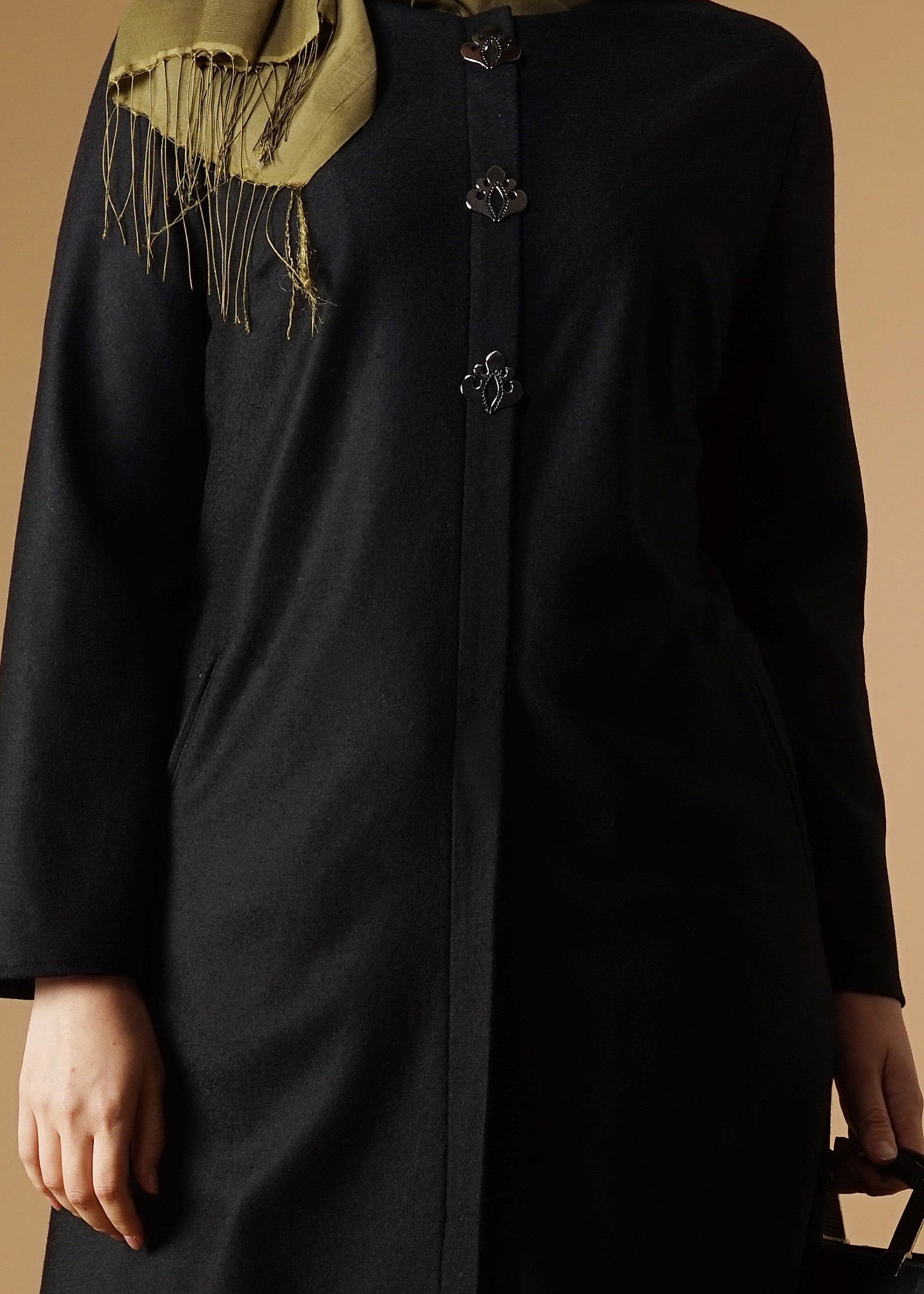 Tesettür giyim SİYAH CEP FERMUARLI TUNİK 2650