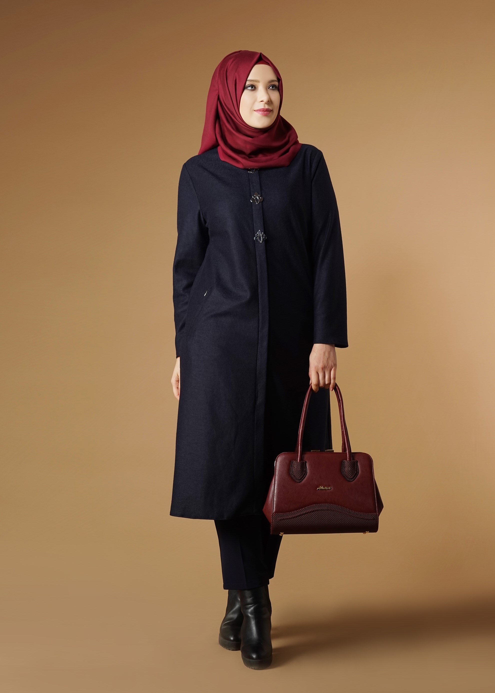 Tesettür giyim LACİVERT CEP FERMUARLI TUNİK 2650