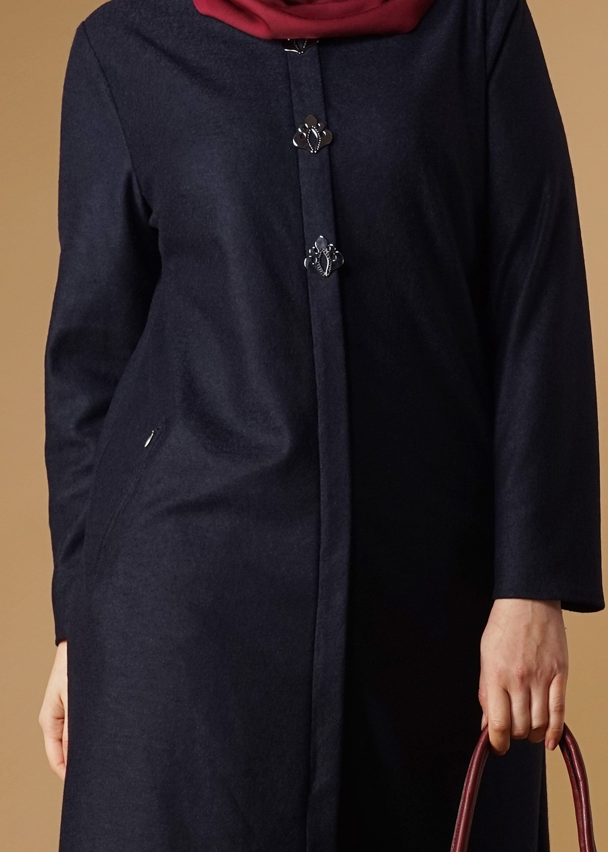Tesettür giyim LACİVERT CEP FERMUARLI TUNİK 2650