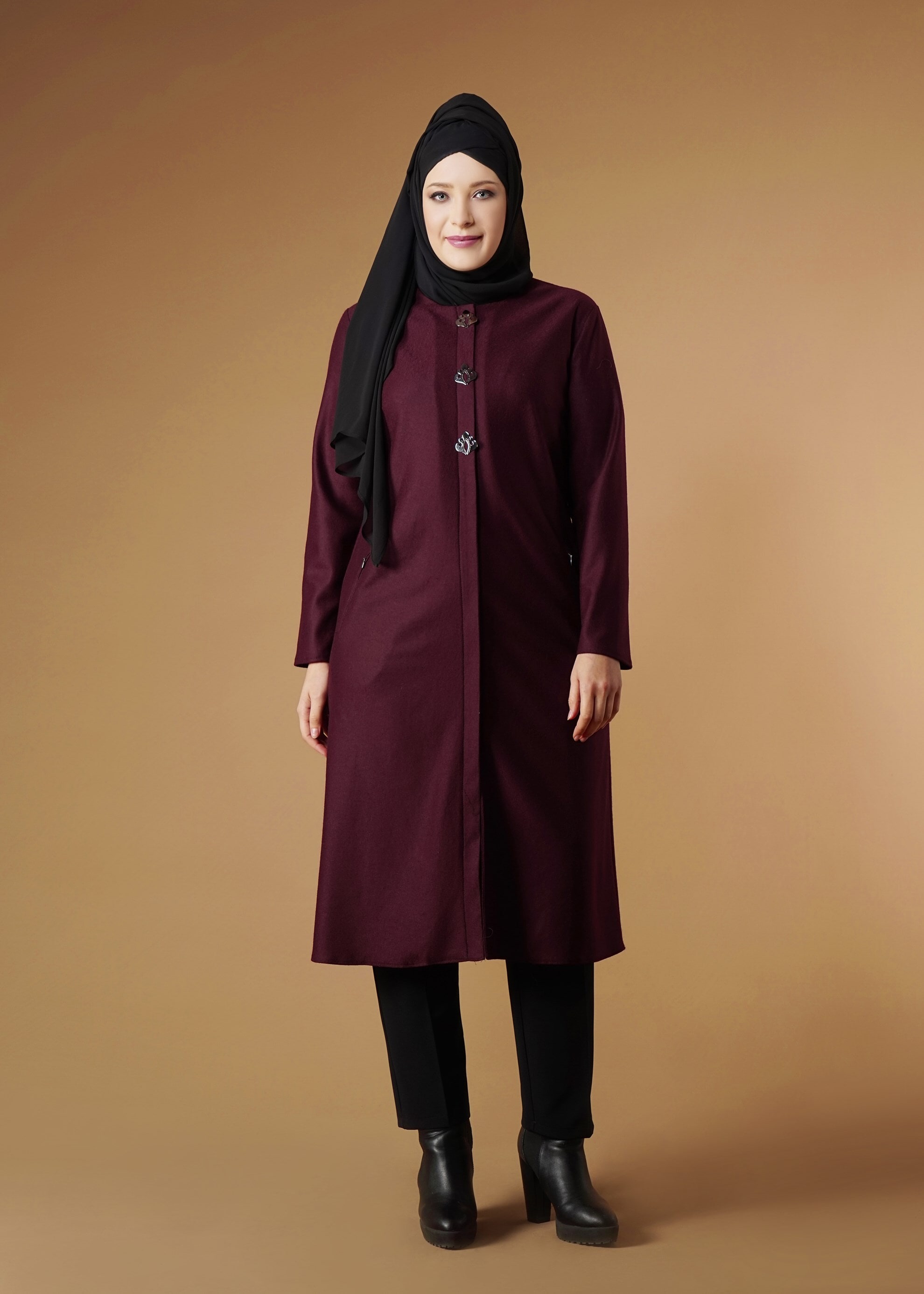 Tesettür giyim MÜRDÜM CEP FERMUARLI TUNİK 2650