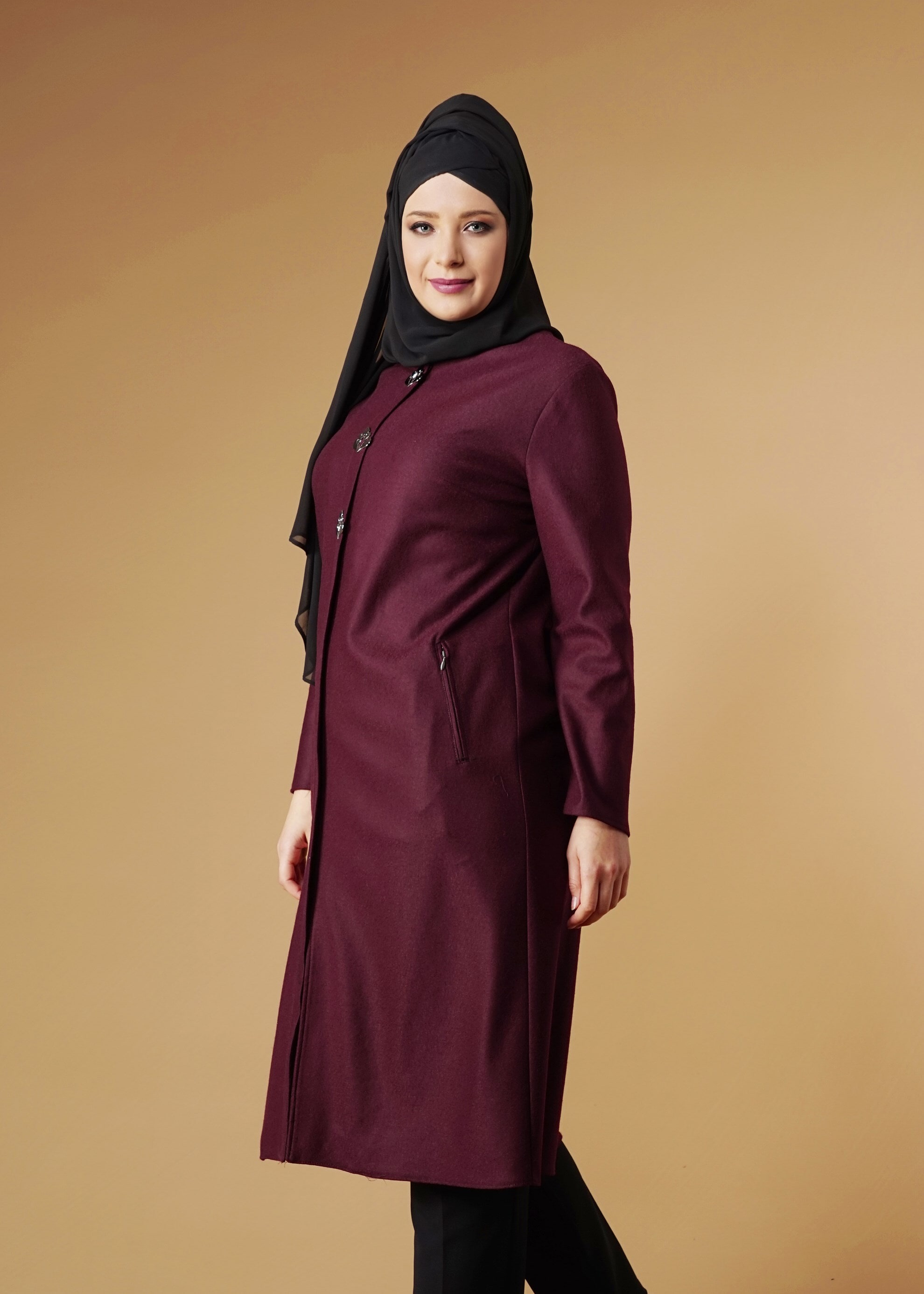 Tesettür giyim MÜRDÜM CEP FERMUARLI TUNİK 2650