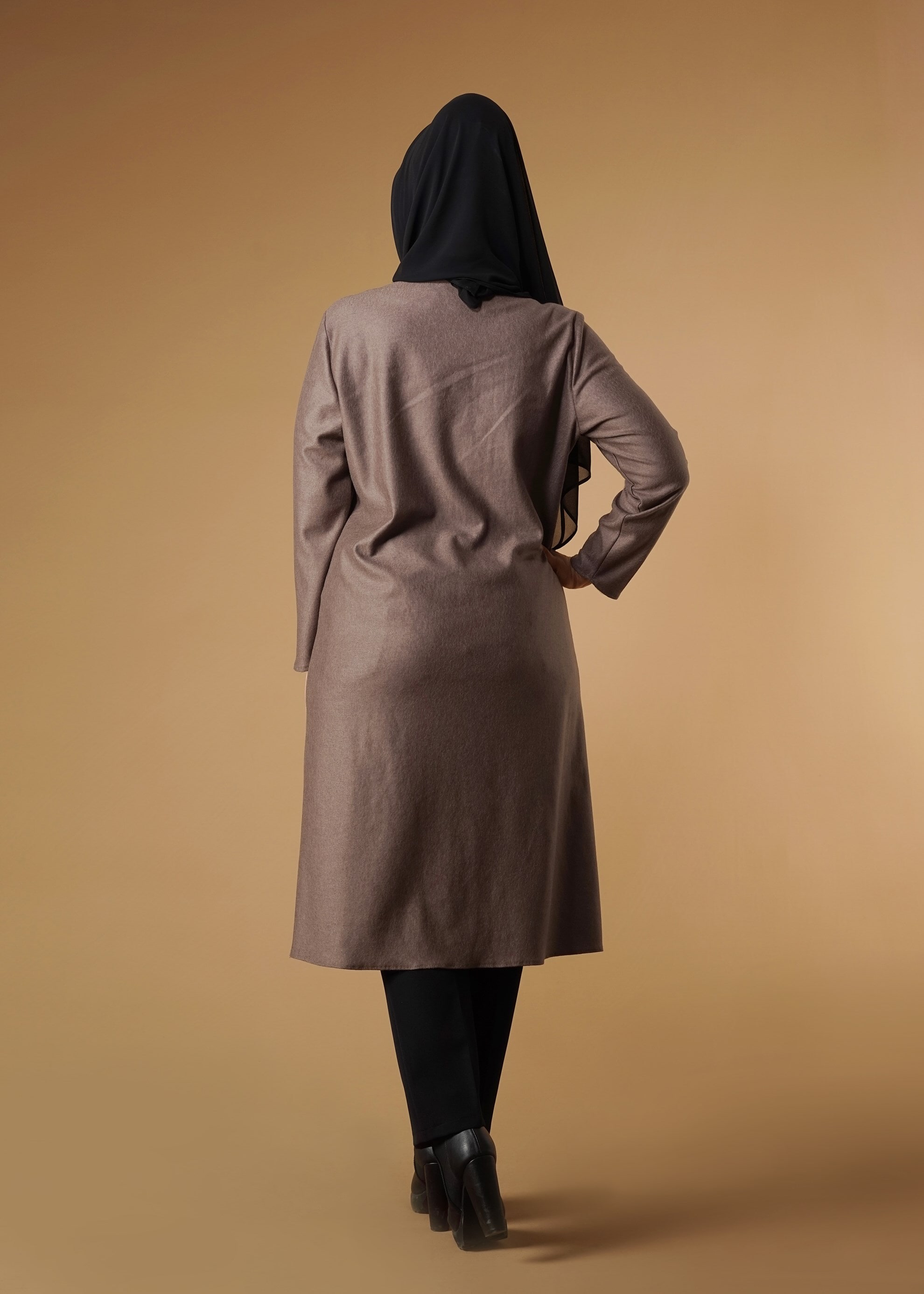 Tesettür giyim VİZON CEP FERMUARLI TUNİK 2650