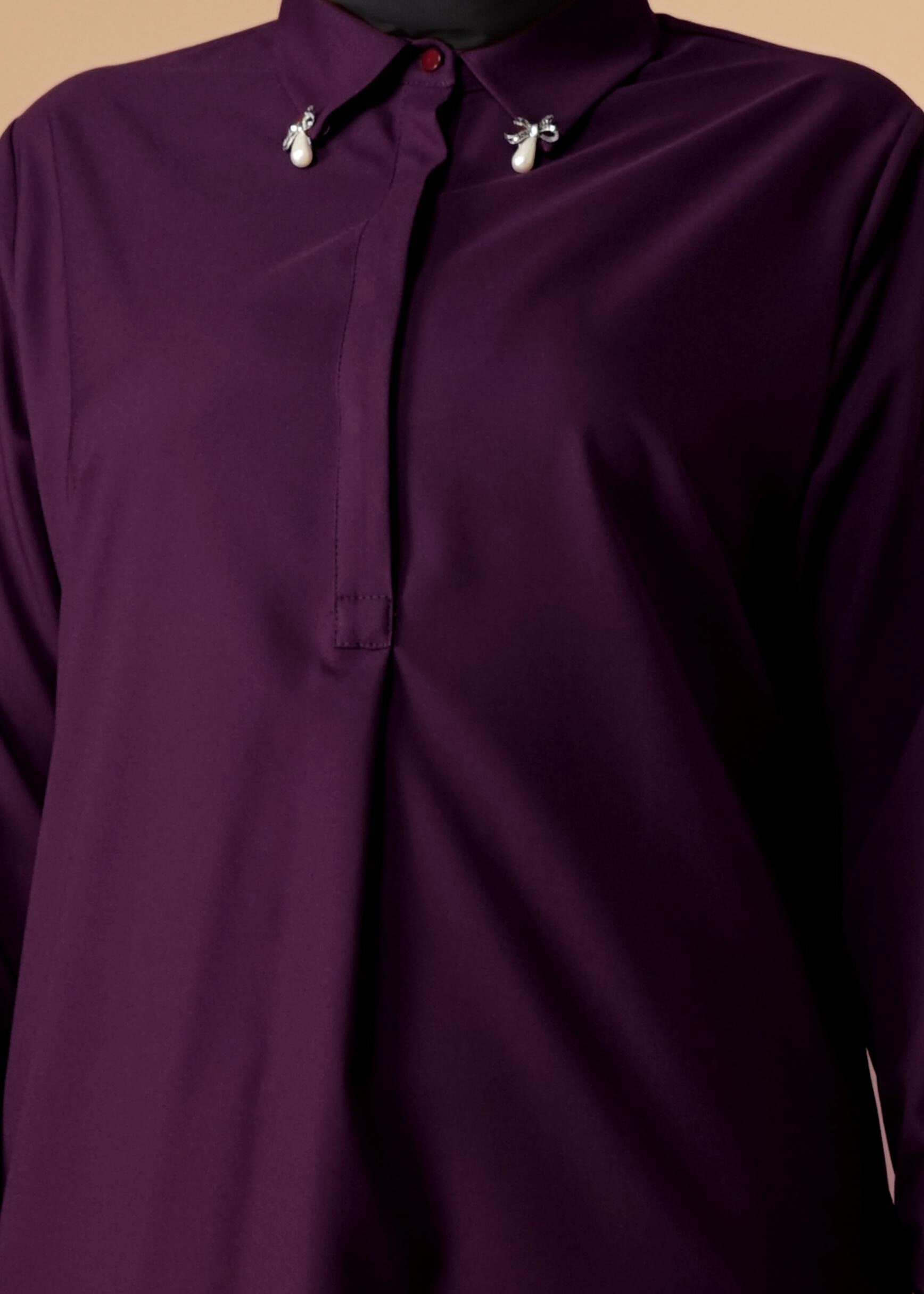 Tesettür giyim MÜRDÜM ERKEK YAKA TUNİK 2656