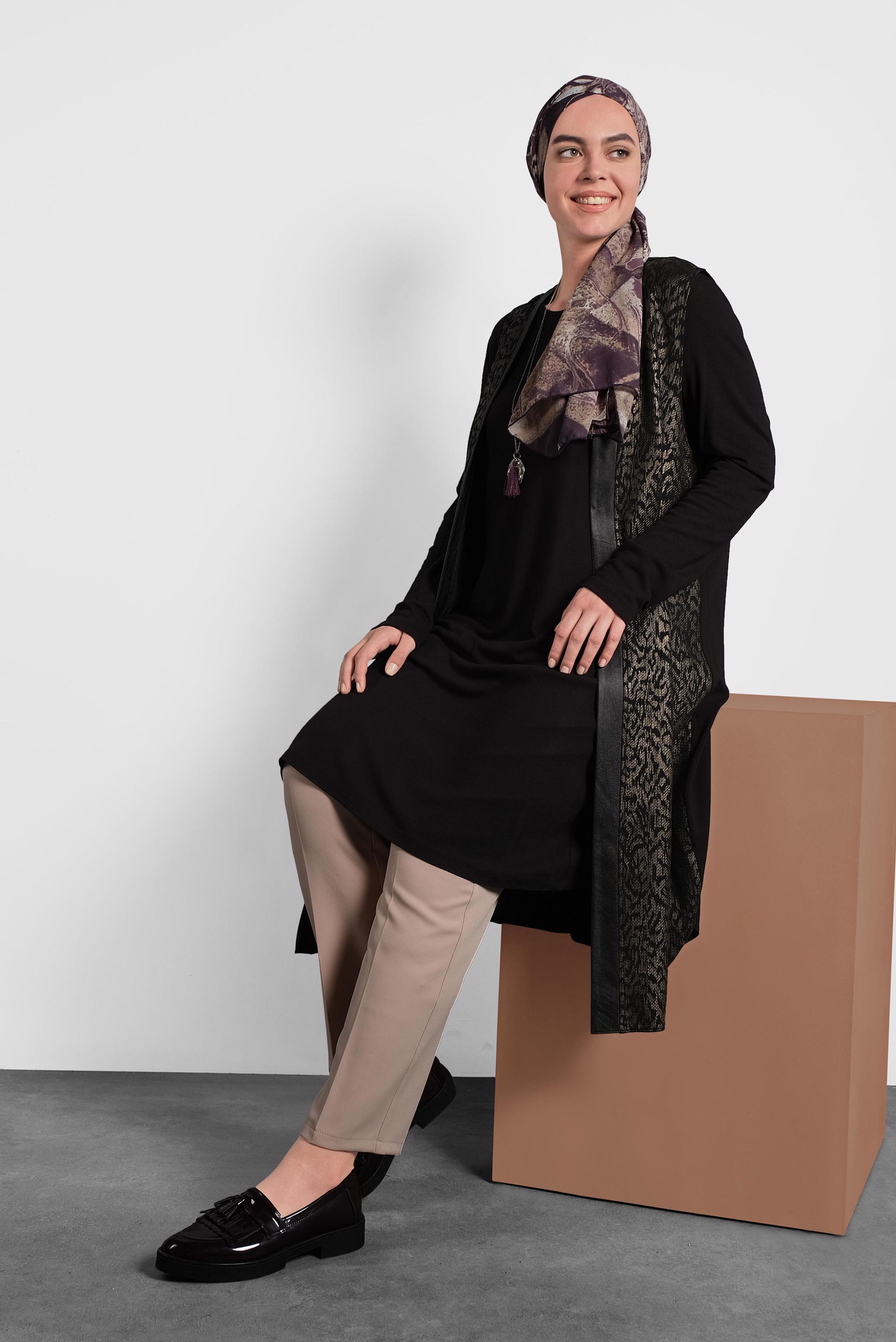 Tesettür giyim ALTIN YALDIZ DESENLİ 2&prime;Lİ TUNİK 2661