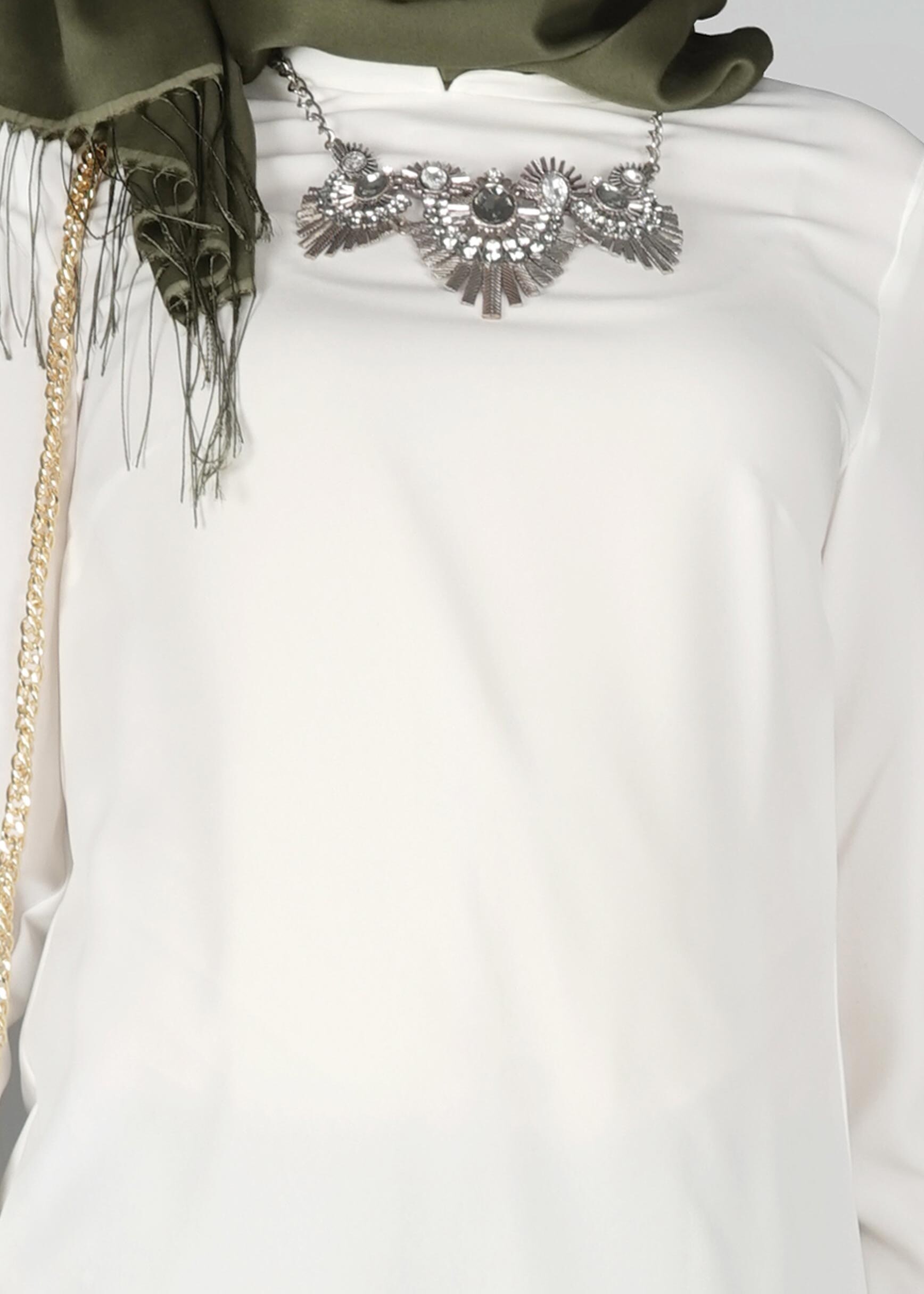 Tesettür giyim BEYAZ 4004 TUNİK