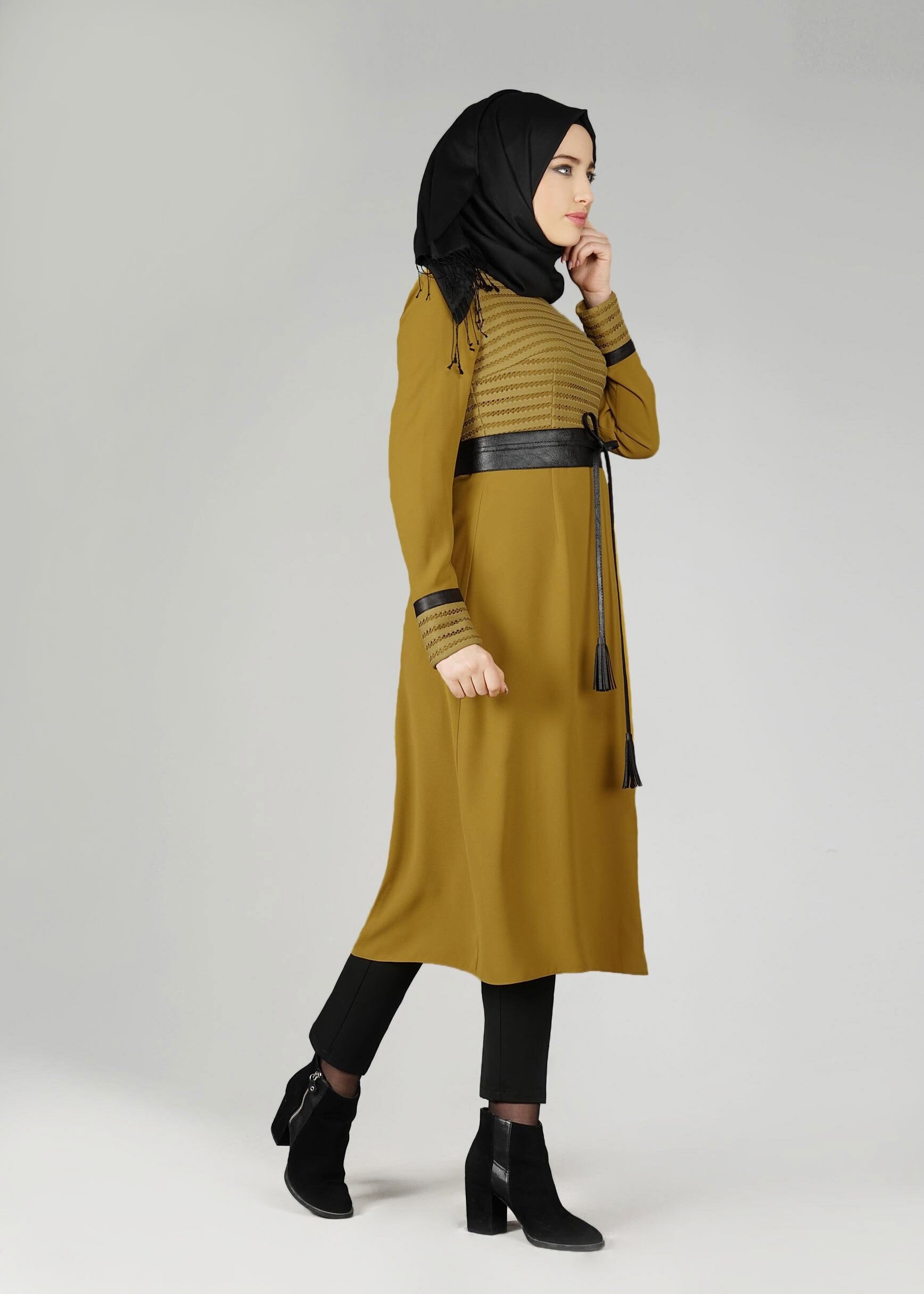 Tesettür giyim SARI TUNİK 4009