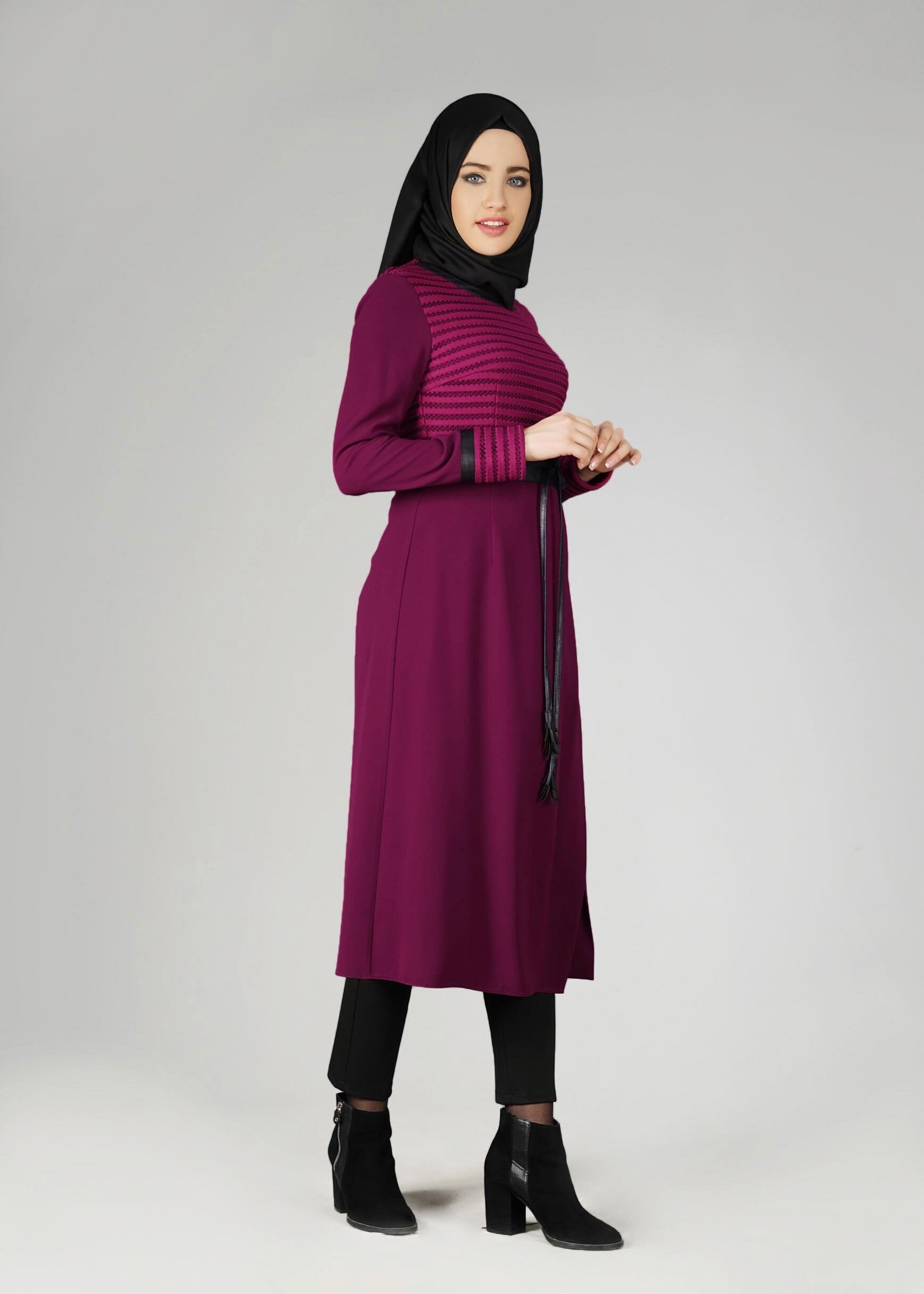 Tesettür giyim MOR TUNİK 4009