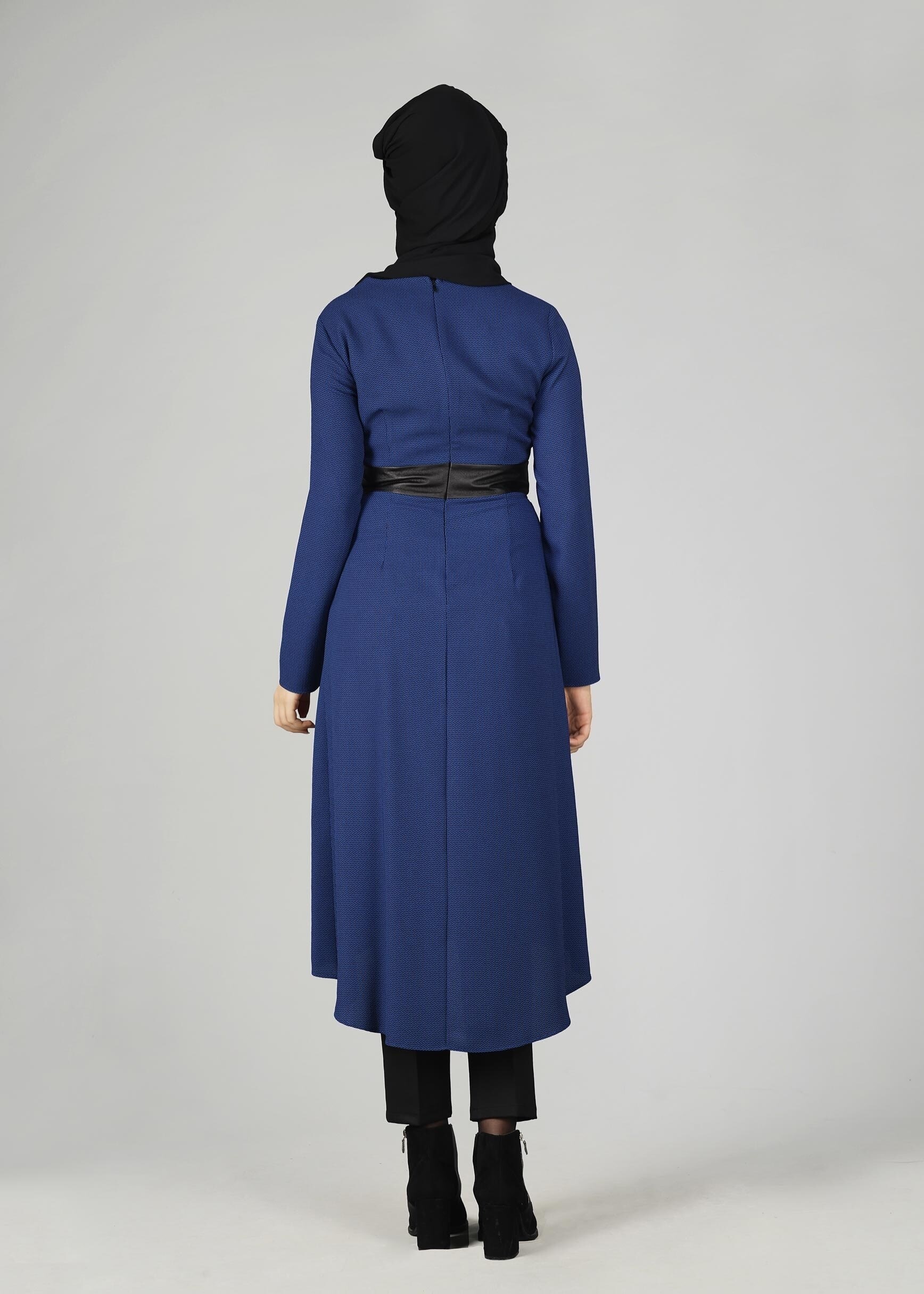 Tesettür giyim LACİVERT YAKASI FERMUAR DETAYLI TUNİK 4010