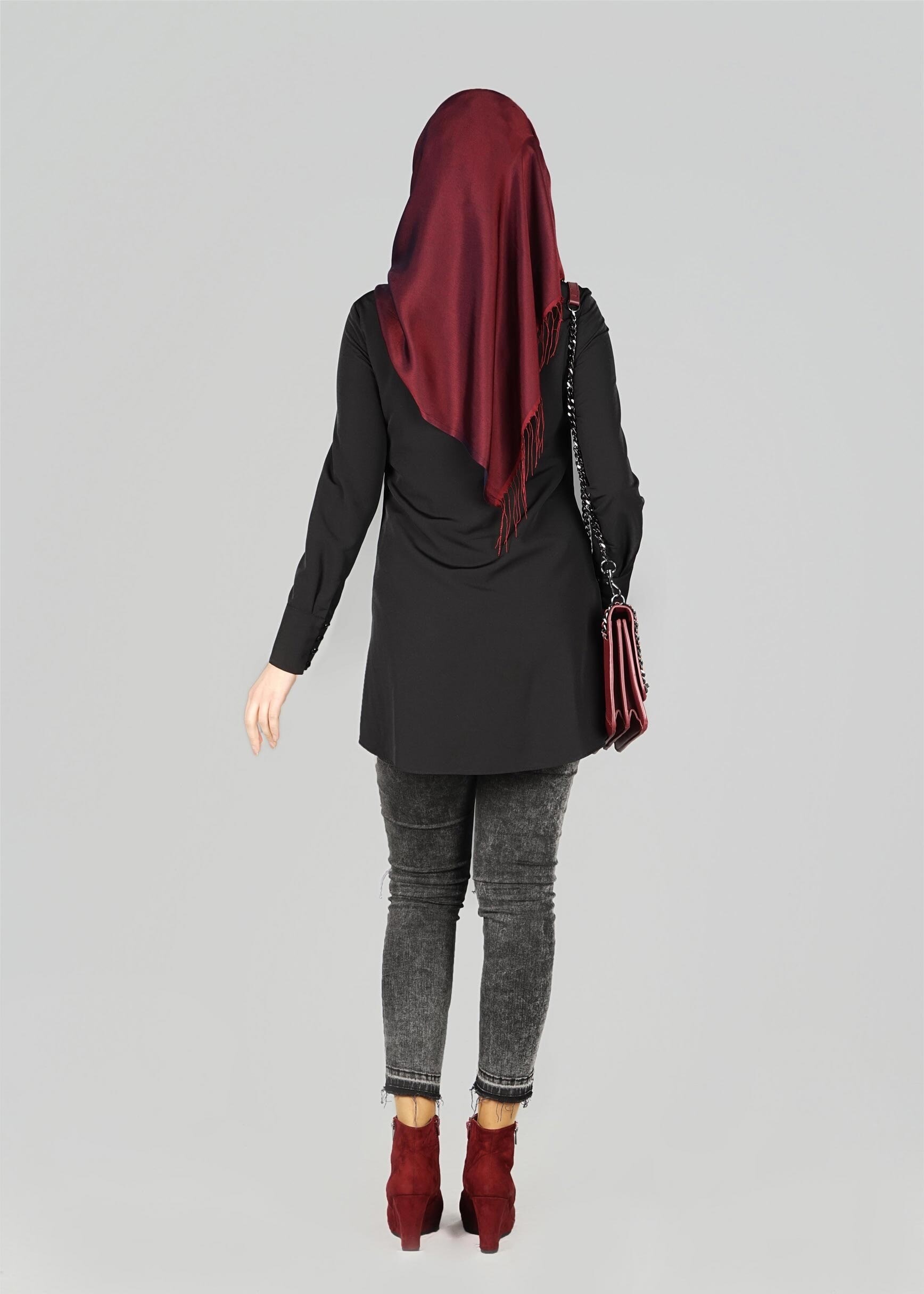 Tesettür giyim SİYAH 4027 New Loren Tesettür Tunik 38/46 TEK40