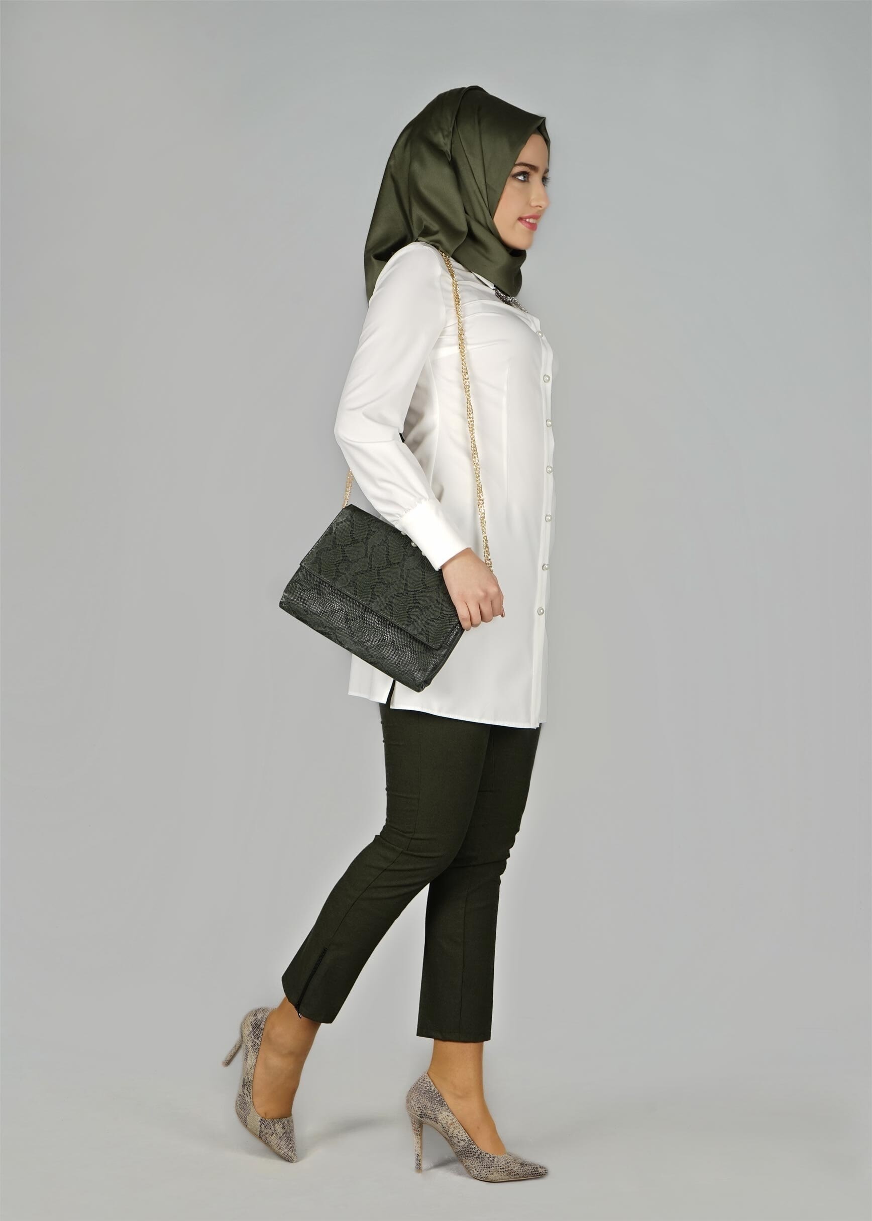 Tesettür giyim BEYAZ 4035 TUNİK