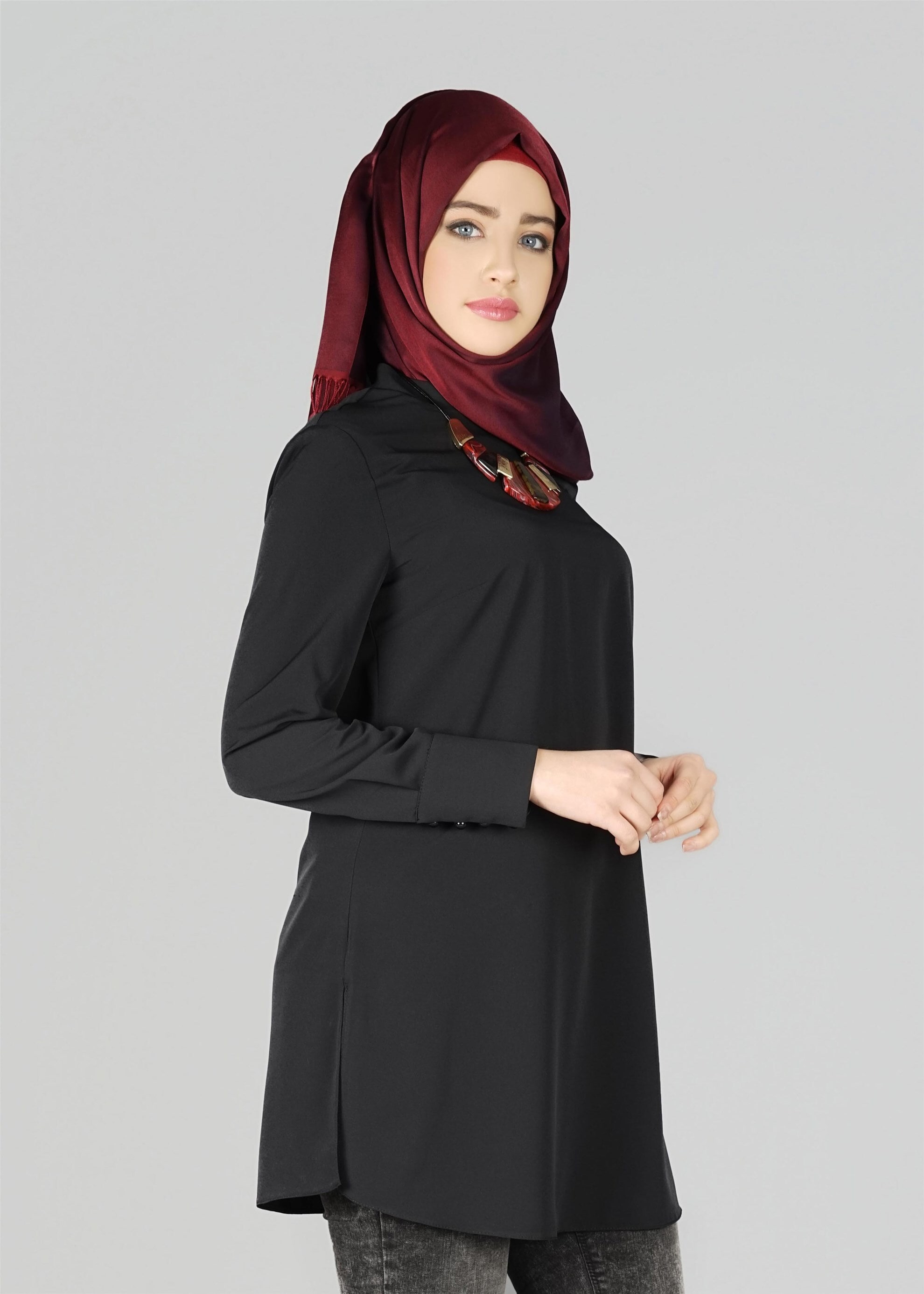 Tesettür giyim SİYAH 4037 TUNİK