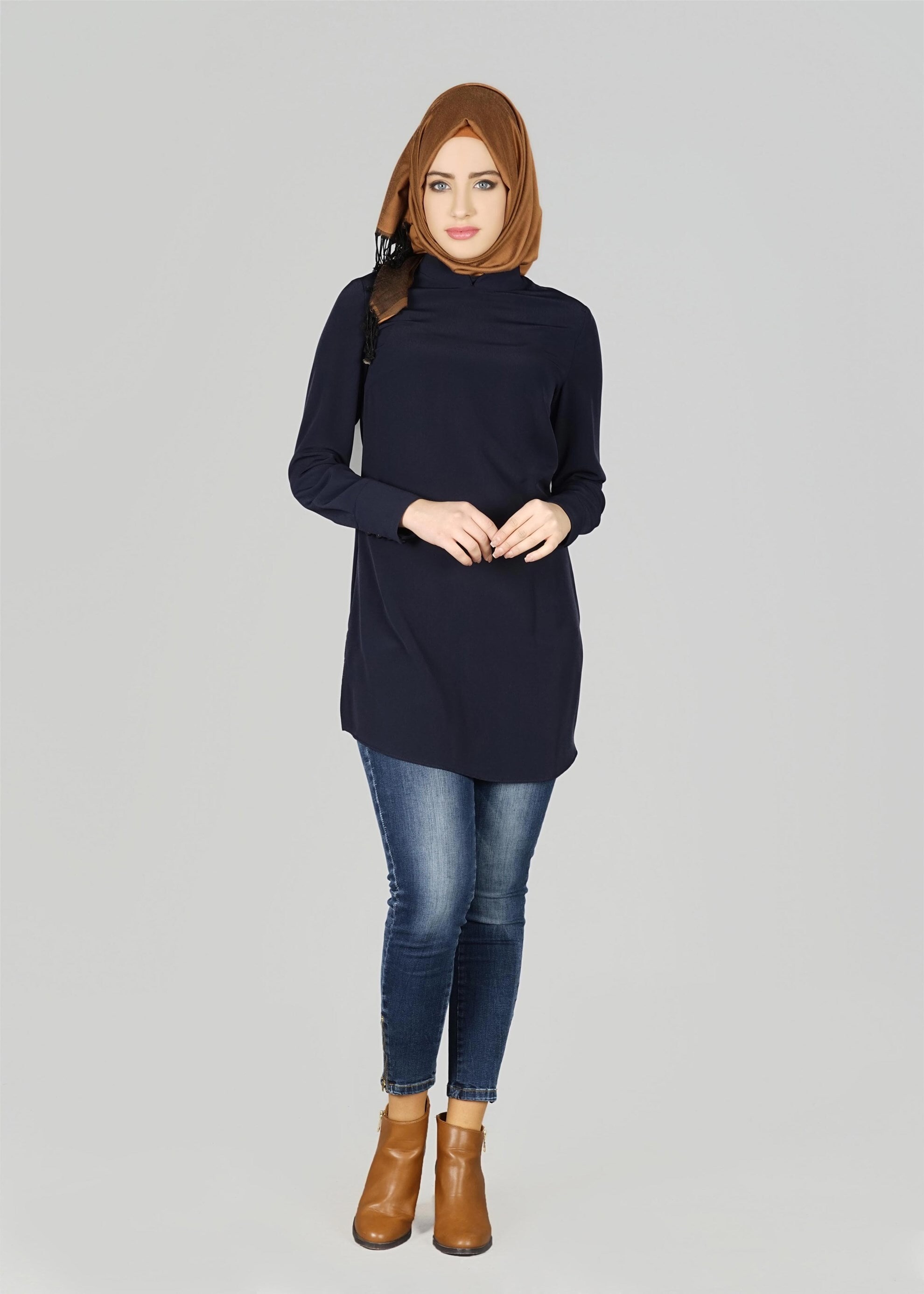 Tesettür giyim LACİVERT 4037 TUNİK