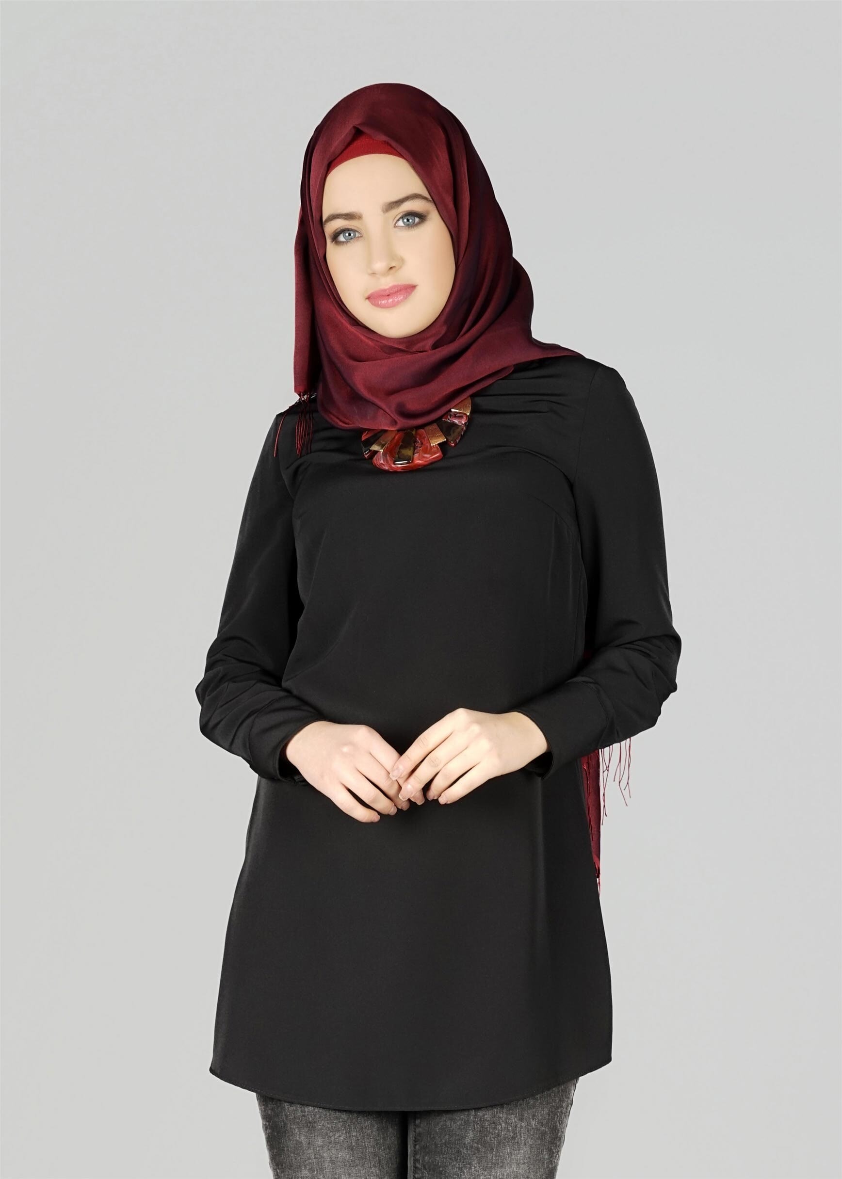 Tesettür giyim SİYAH 4046 TUNİK