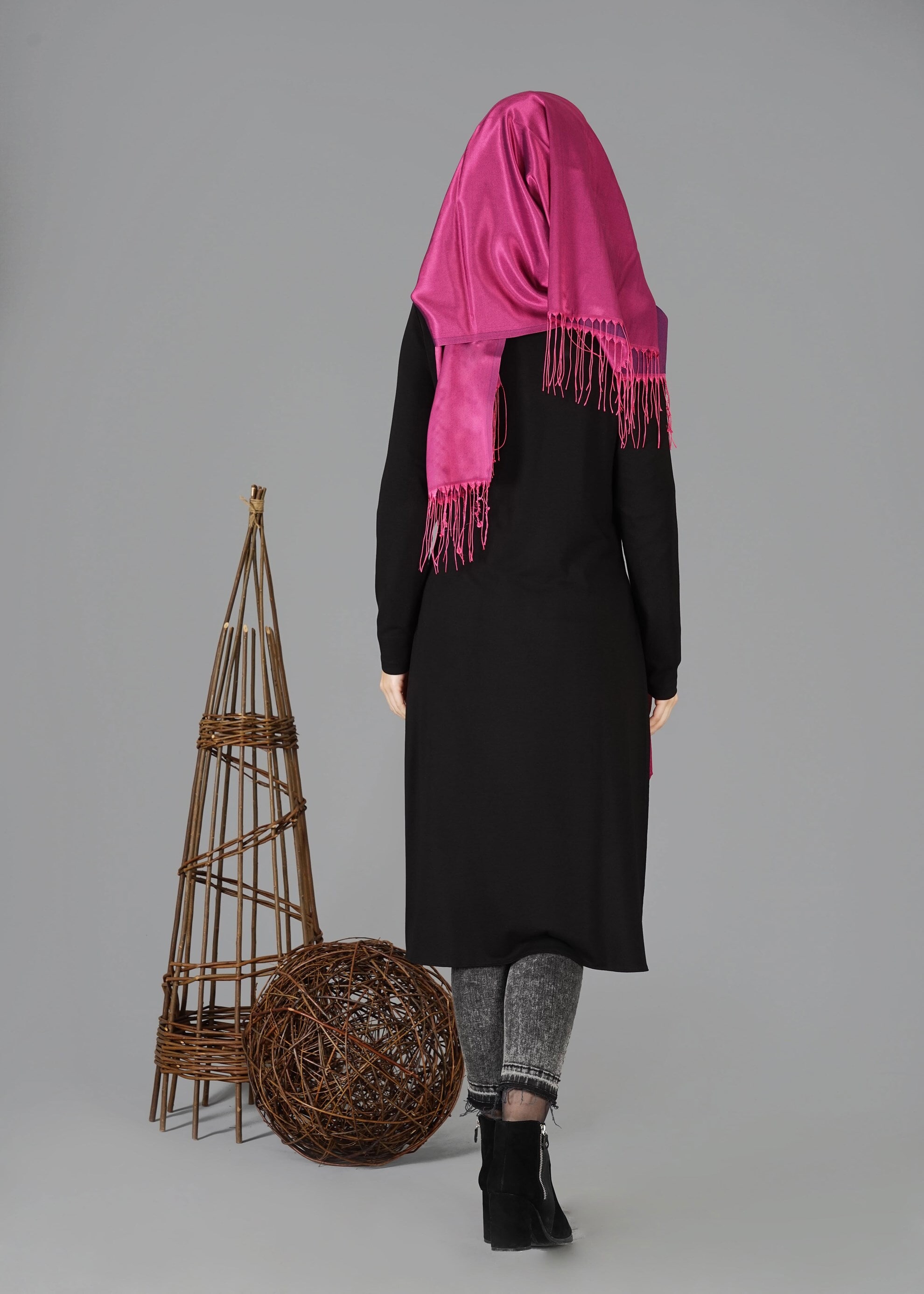 Tesettür giyim MOR PARÇA DETAYLI 2&prime;li TUNİK 4730