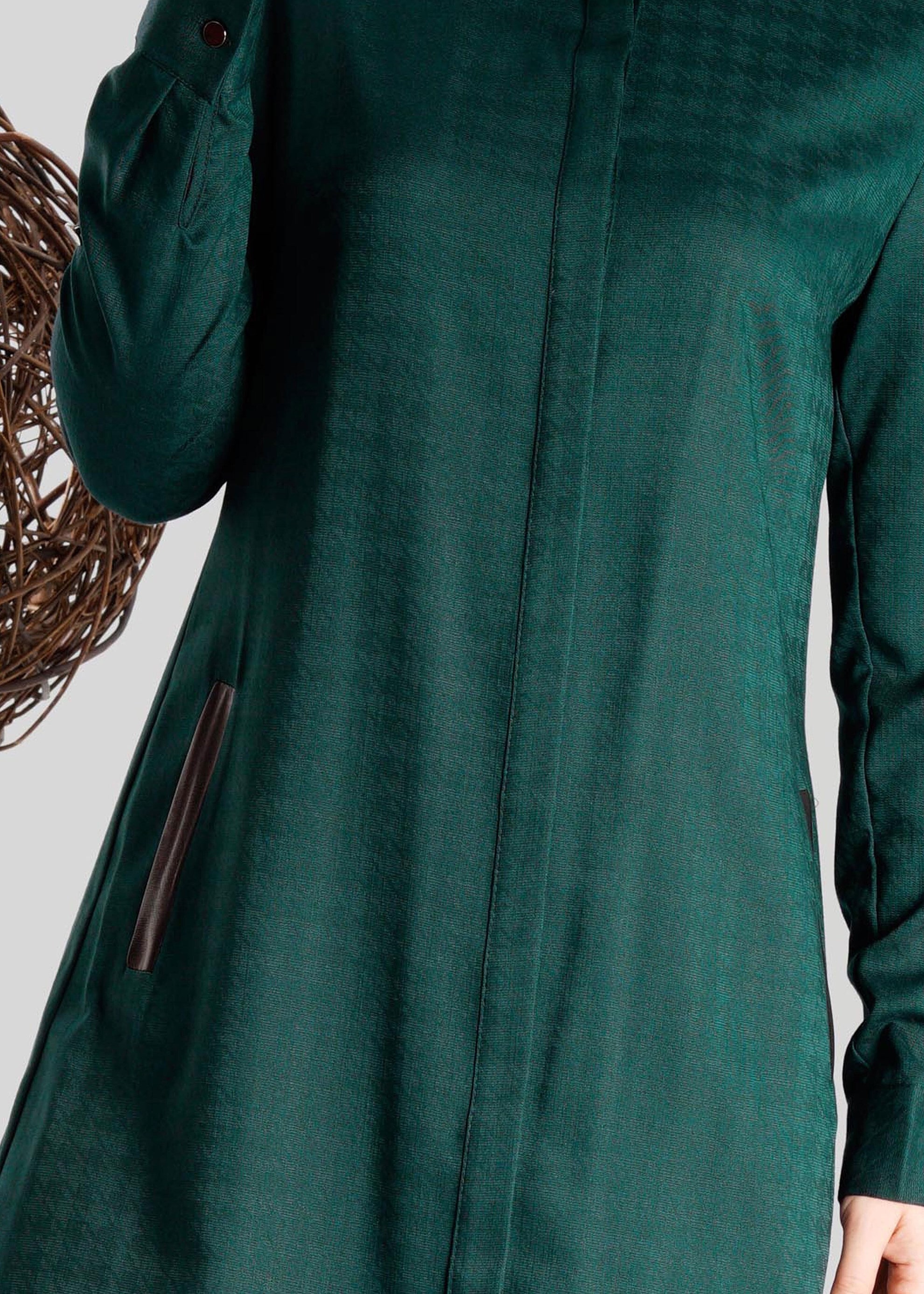 Tesettür giyim YEŞİL DOKULU CEPLİ TUNİK 4732