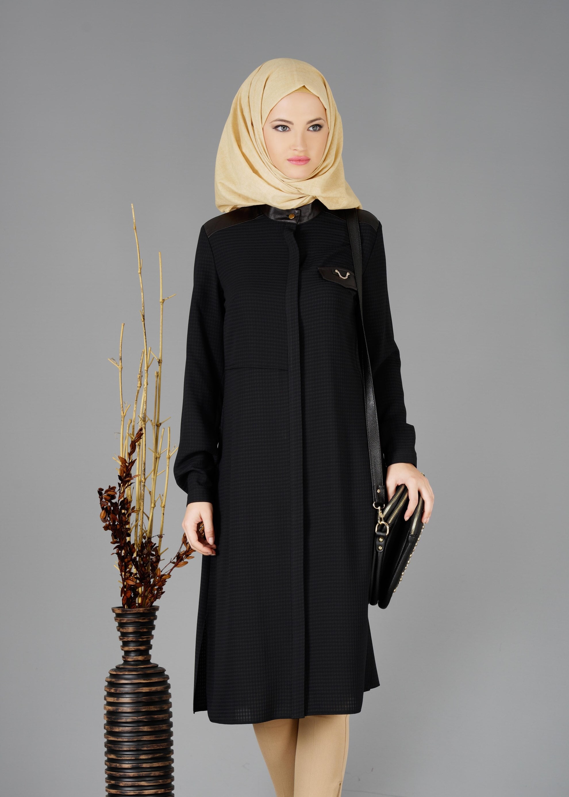 Tesettür giyim SİYAH 4733 TUNİK