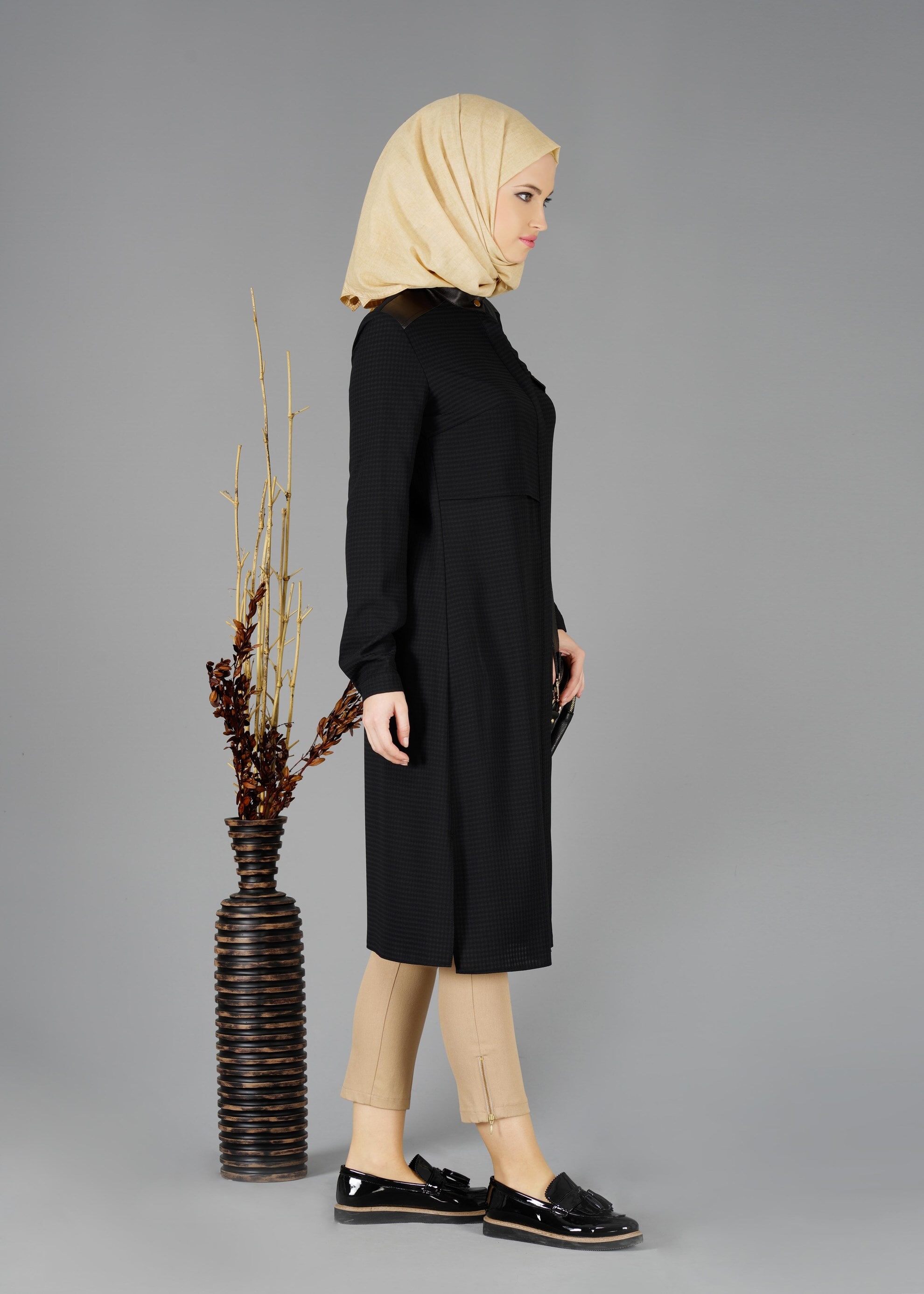 Tesettür giyim SİYAH 4733 TUNİK