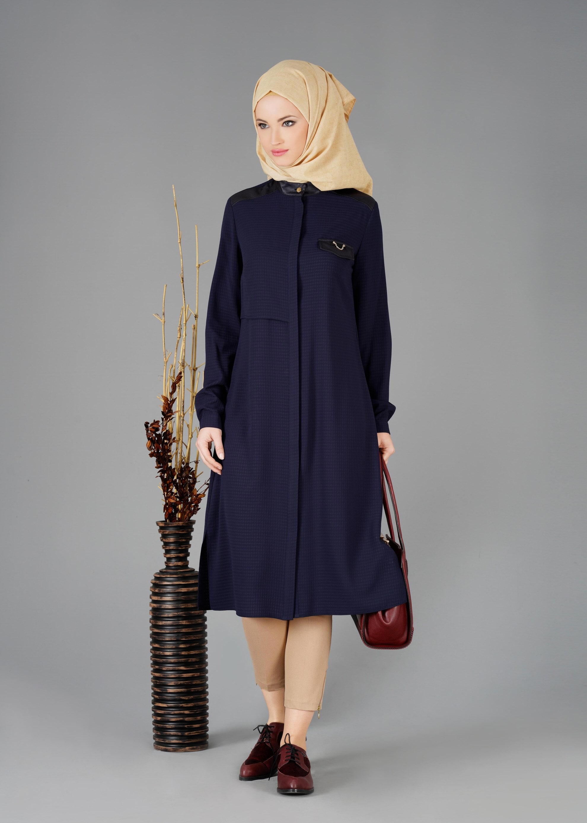 Tesettür giyim LACİVERT 4733 TUNİK