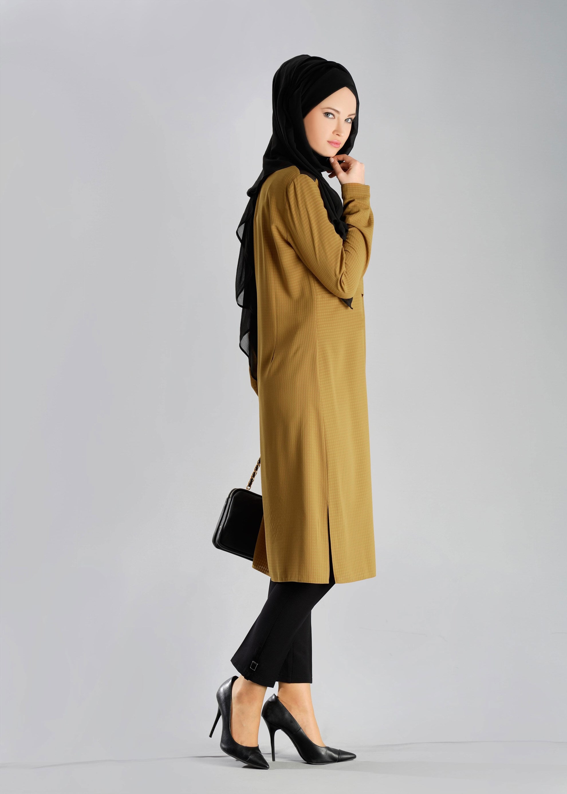 Tesettür giyim SARI 4733 TUNİK