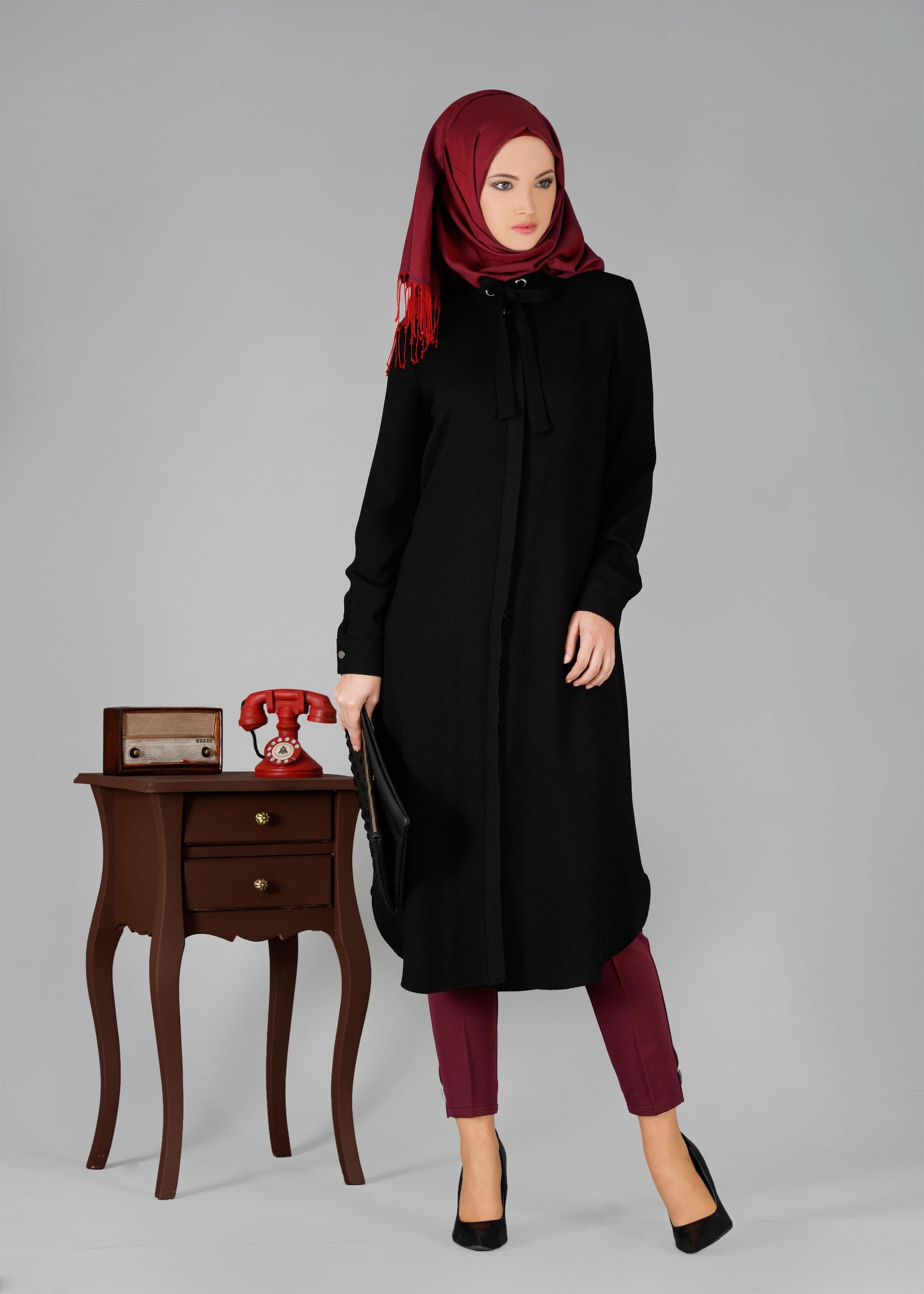 Tesettür giyim SİYAH 4735 TUNİK