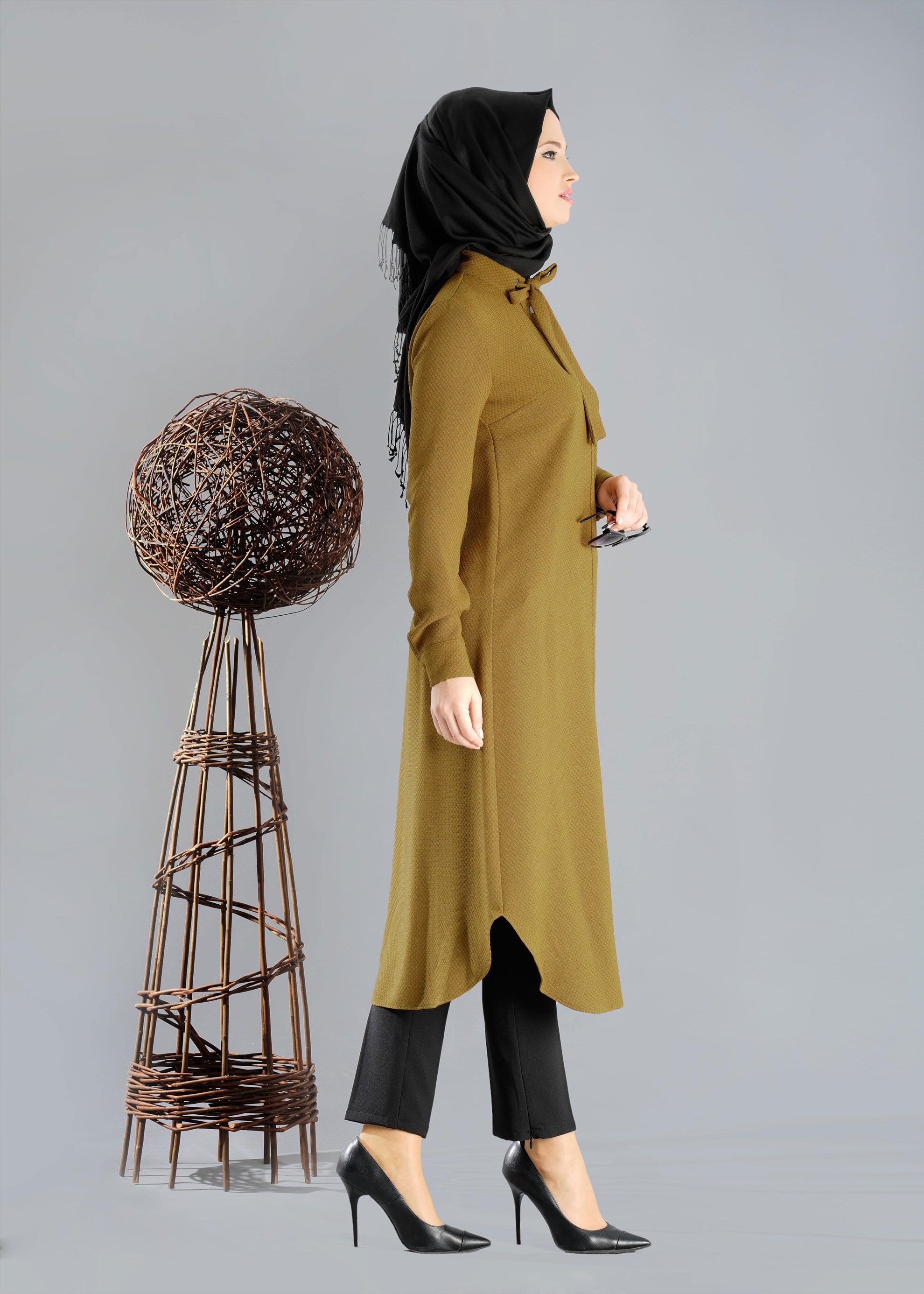 Tesettür giyim SARI 4735 TUNİK