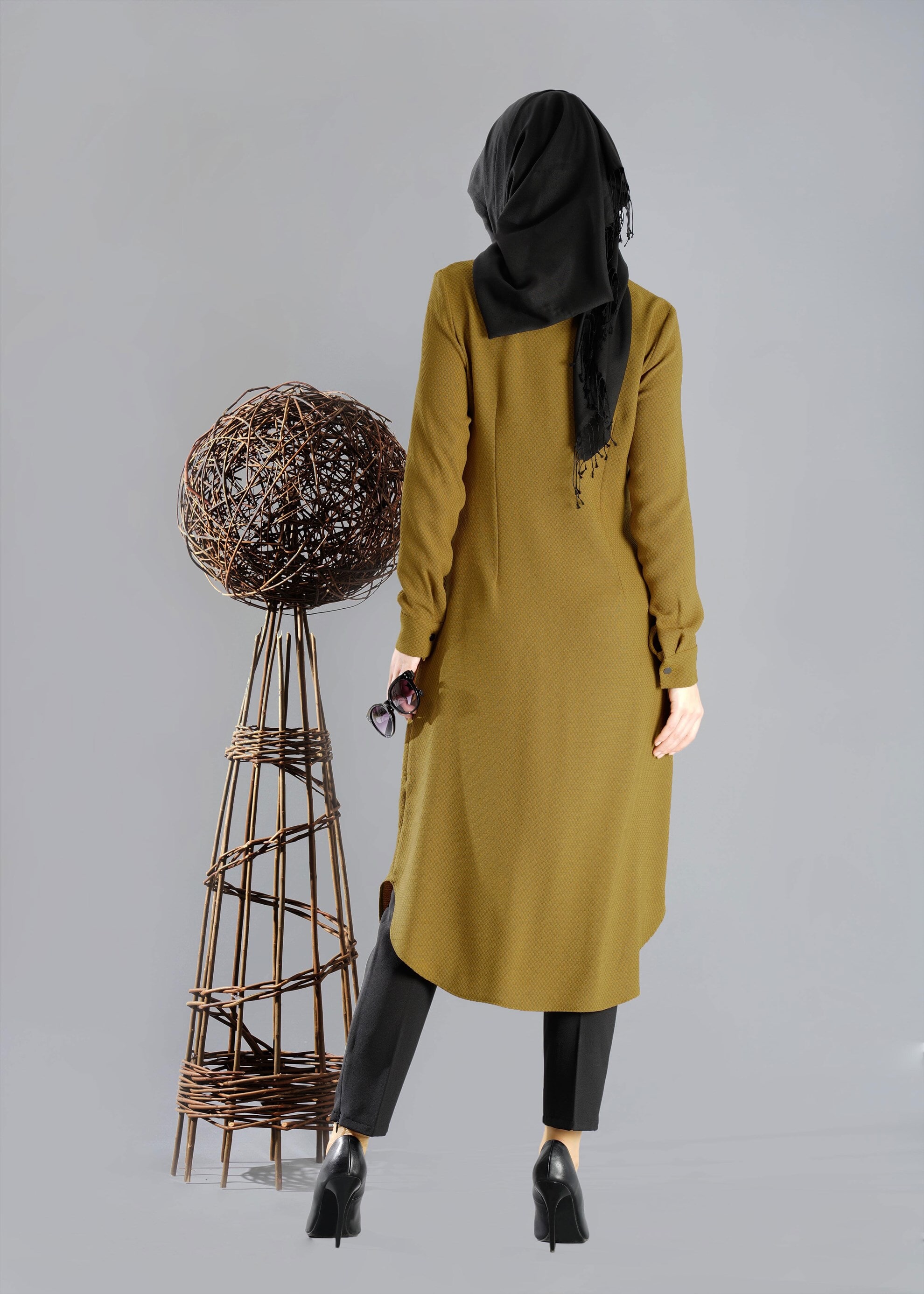 Tesettür giyim SARI 4735 TUNİK