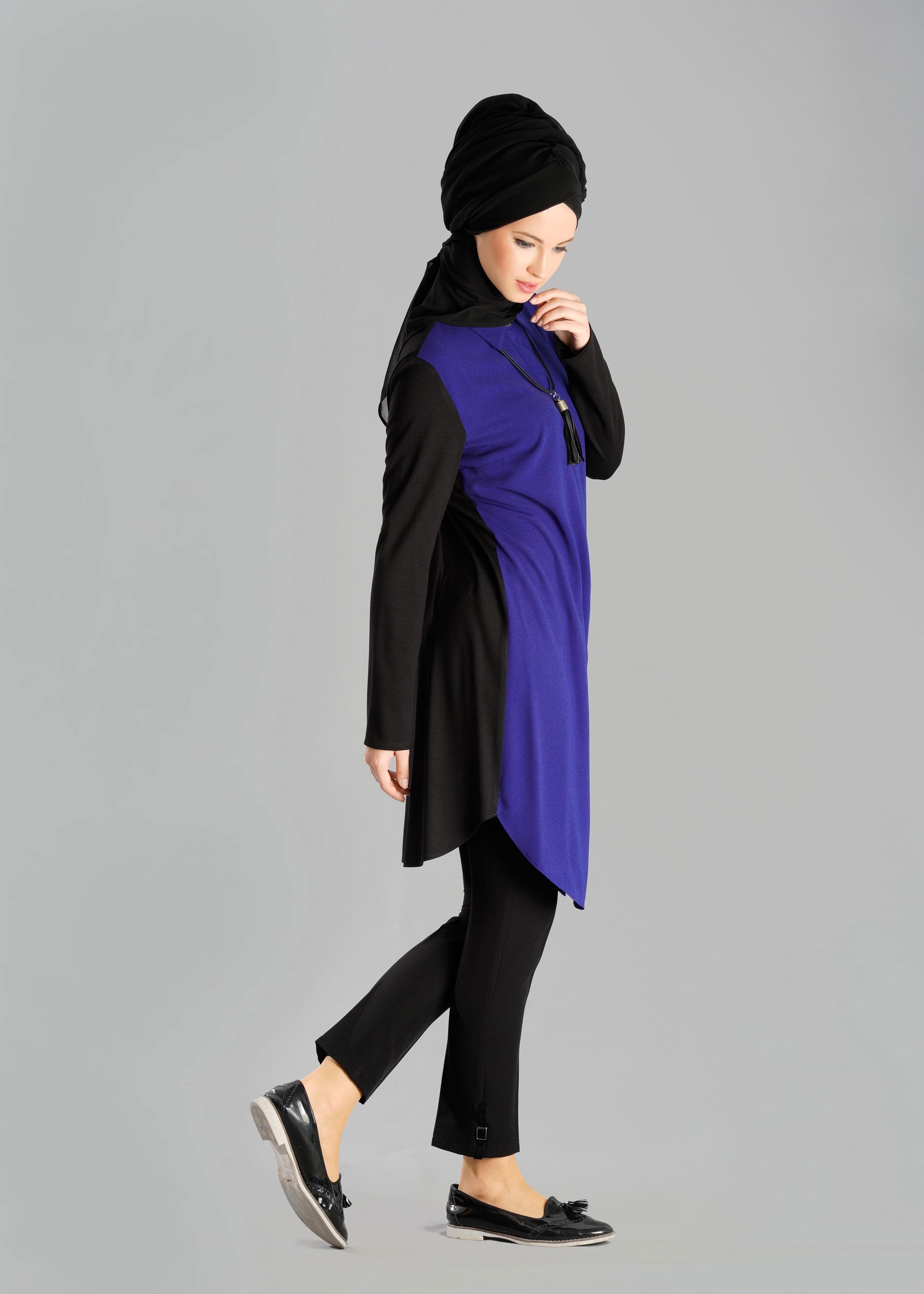 Tesettür giyim LACİVERT 4737 TUNİK