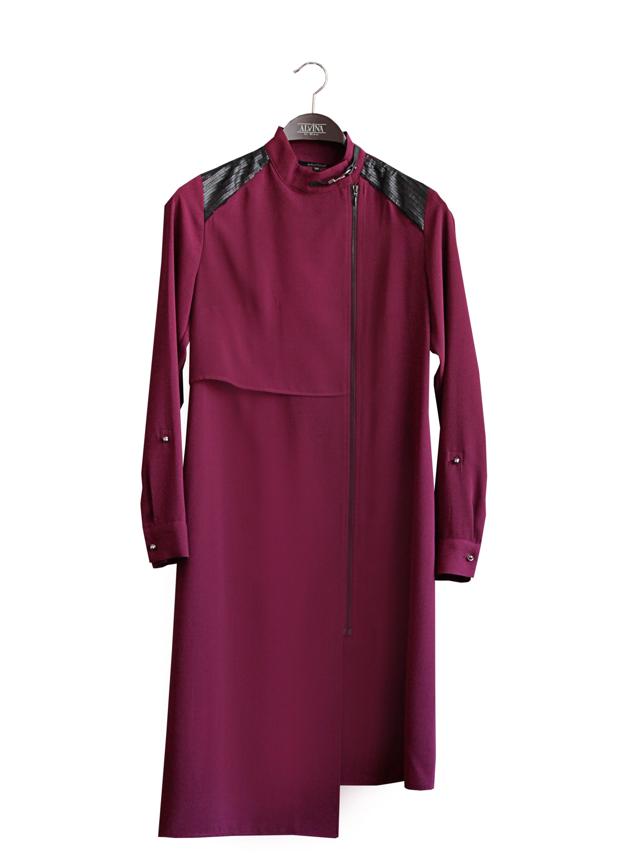 Tesettür giyim MÜRDÜM OMUZ DETAYLI FERMUARLI TUNİK 4741