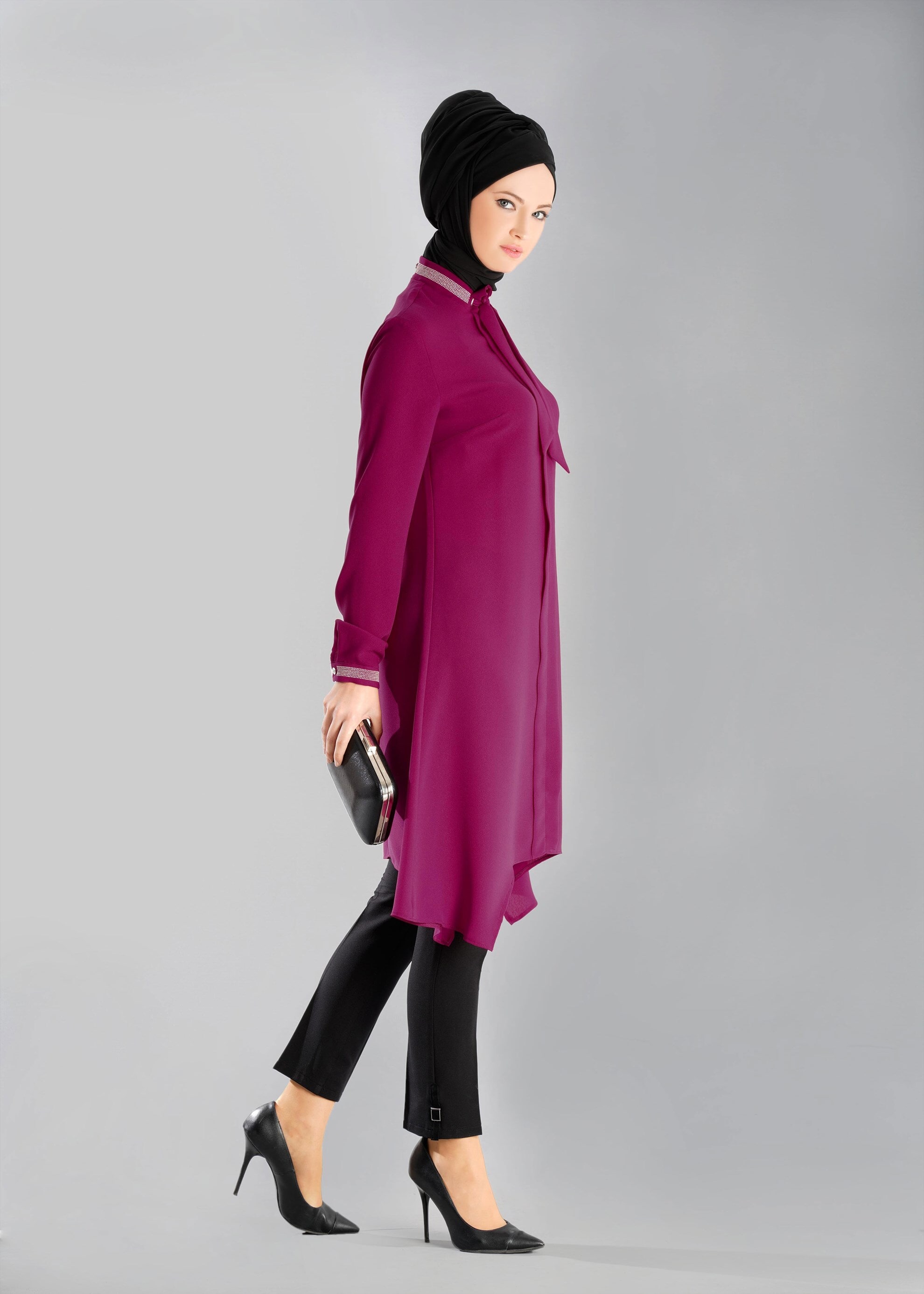 Tesettür giyim FUŞYA 4742 TUNİK